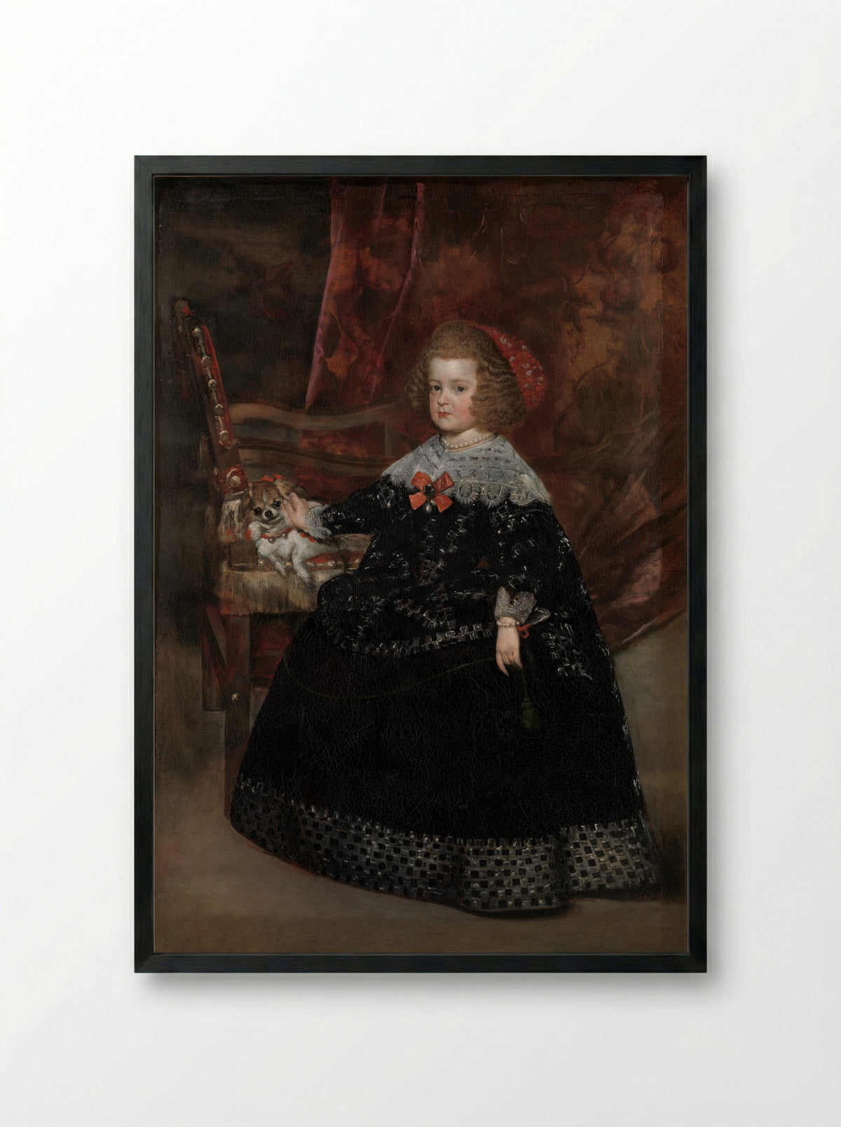 María Teresa, Infanta of Spain - Juan Bautista Martínez del Mazo - Framed Print Black