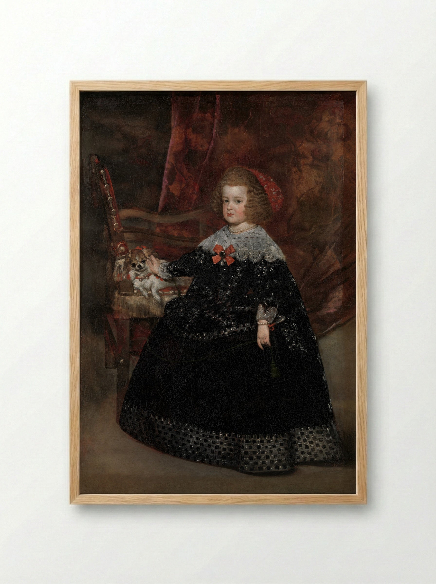 María Teresa, Infanta of Spain - Juan Bautista Martínez del Mazo - Framed Print Wood