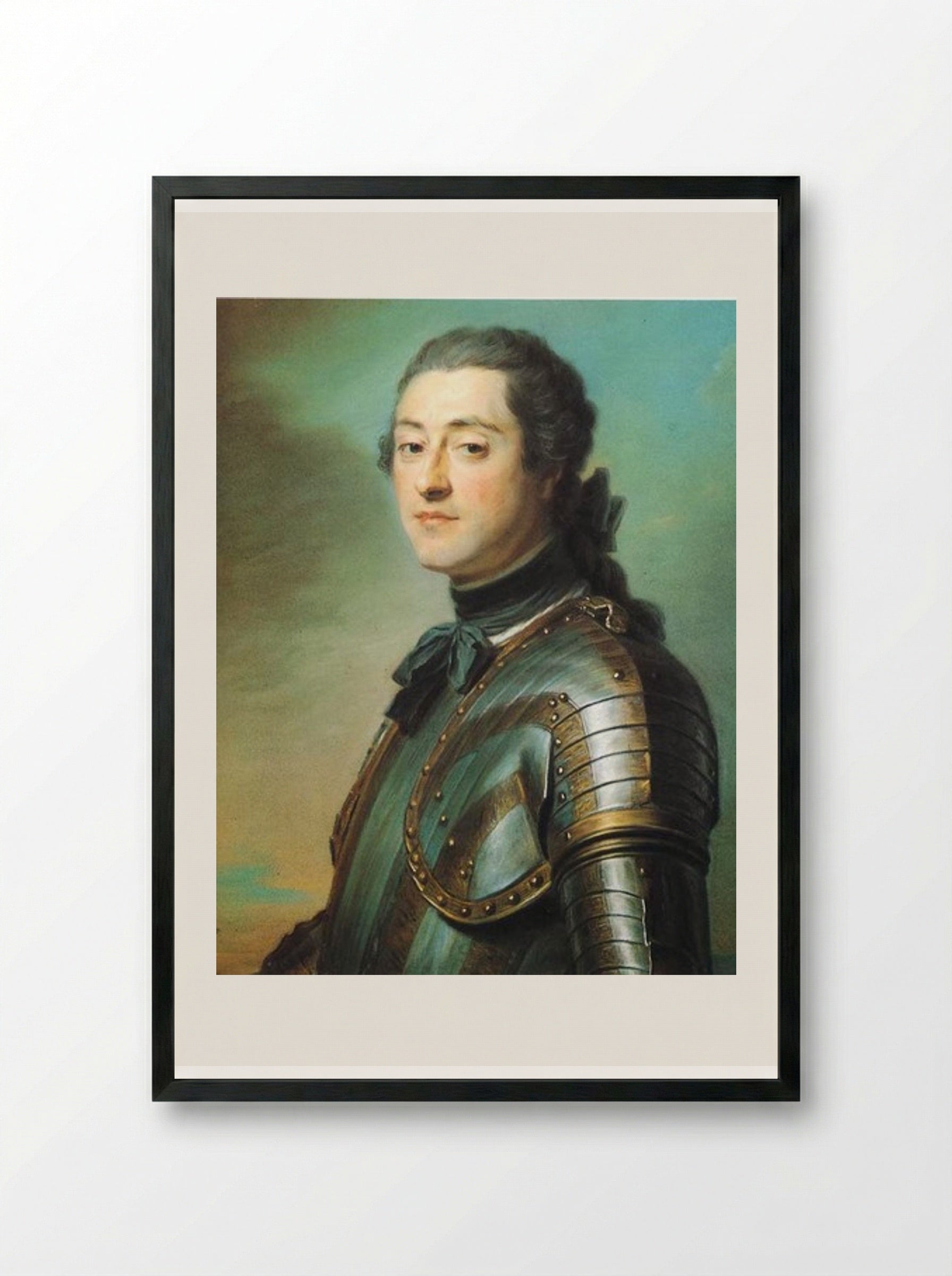 Marc René, Marquis de Voyer d'Argenson - Maurice Quentin de La Tour - Framed Print Black