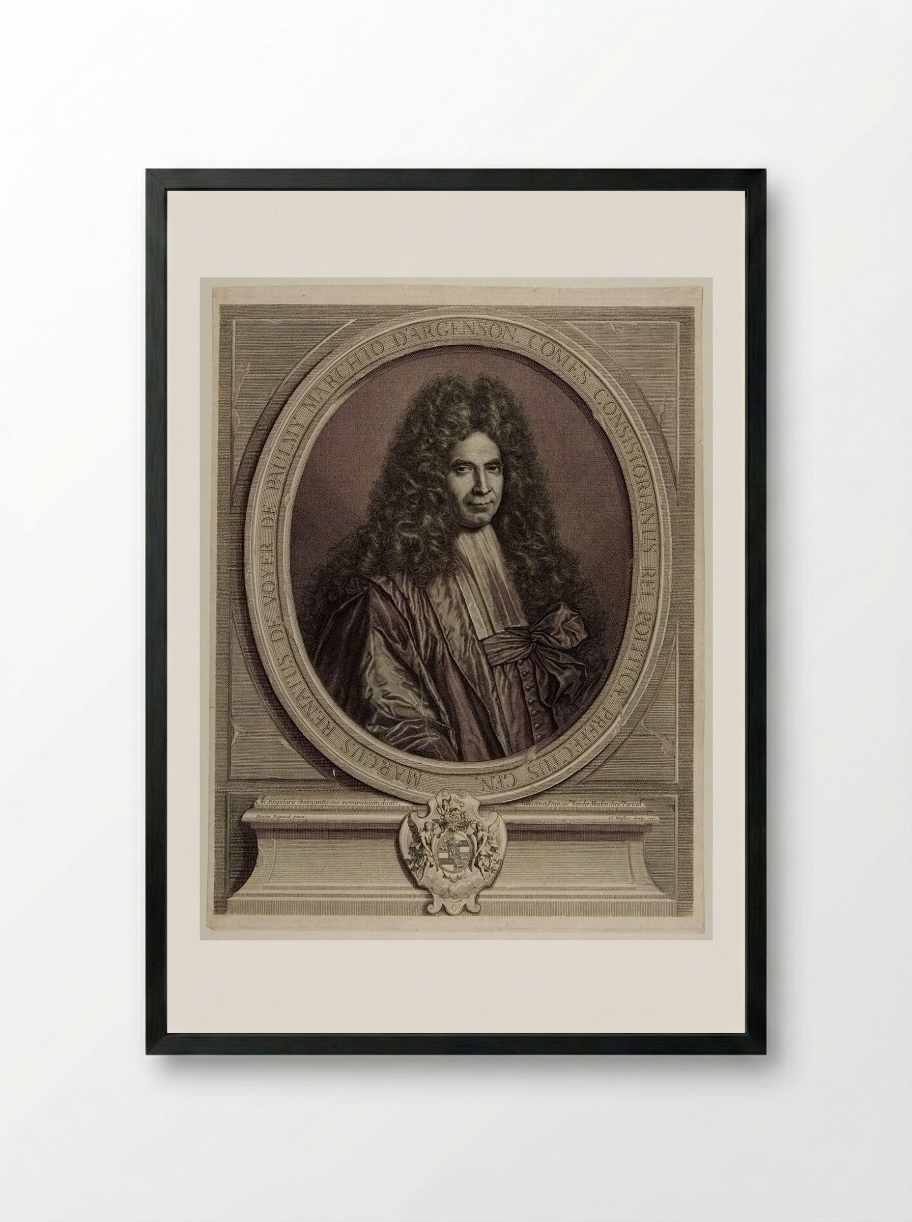 Marc-René de Voyer, Marquis de Paulmy and Marquis d'Argenson - Claude Duflos - Framed Print Black