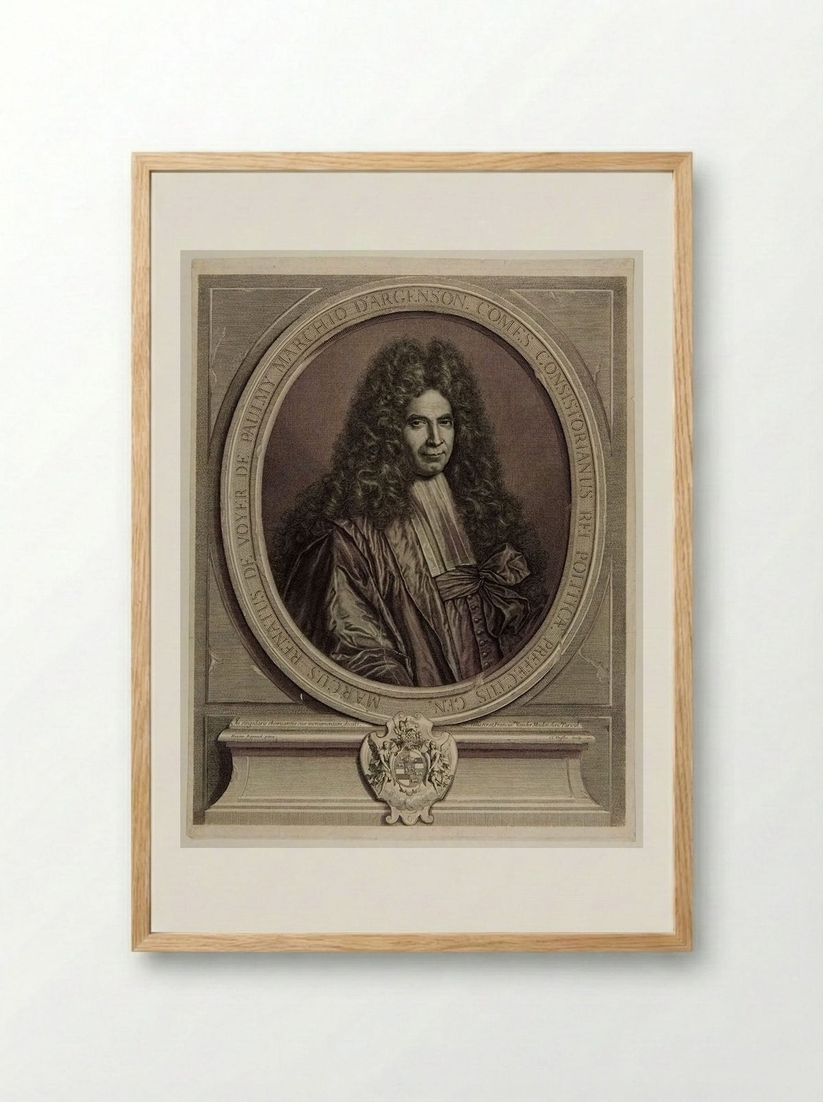 Marc-René de Voyer, Marquis de Paulmy and Marquis d'Argenson - Claude Duflos - Framed Print Wood