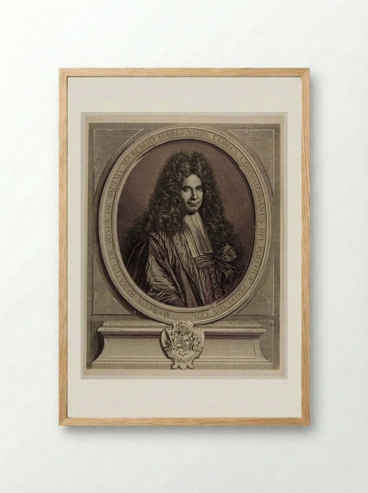 Marc-René de Voyer, Marquis de Paulmy and Marquis d'Argenson - Claude Duflos - Framed Print Wood