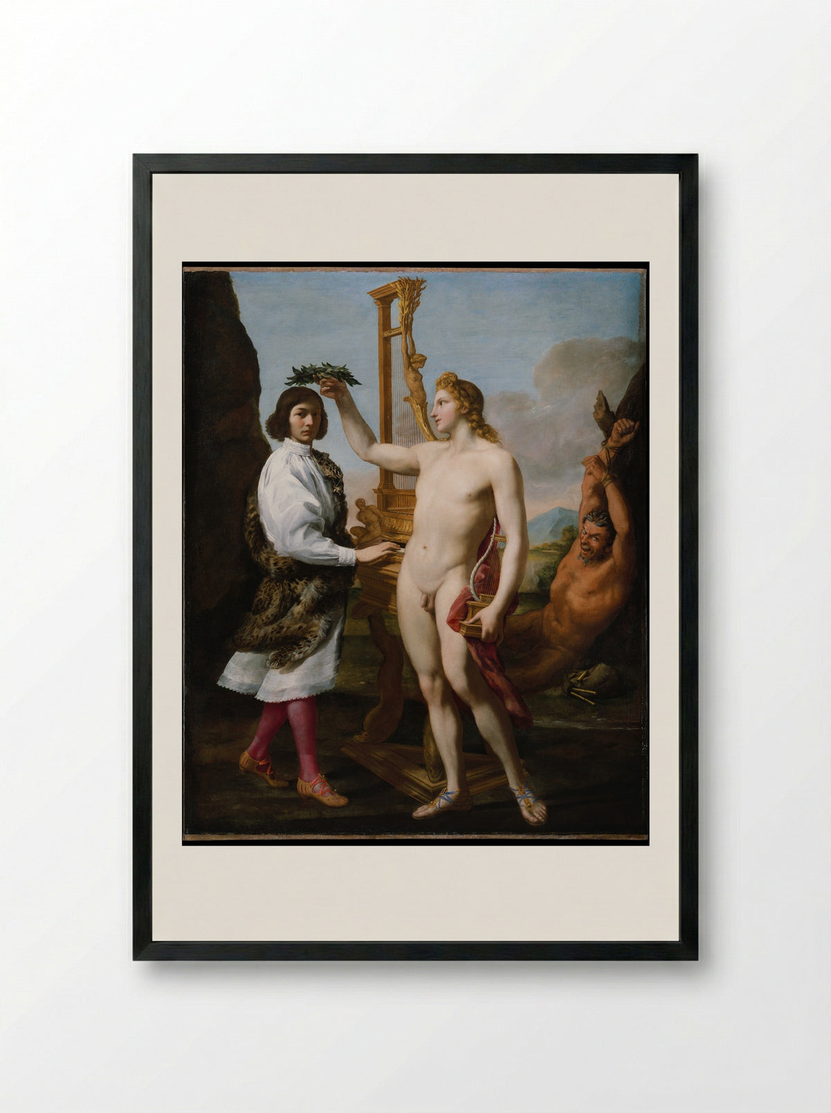 Marcantonio Pasqualini Crowned by Apollo - Andrea Sacchi - Framed Print Black