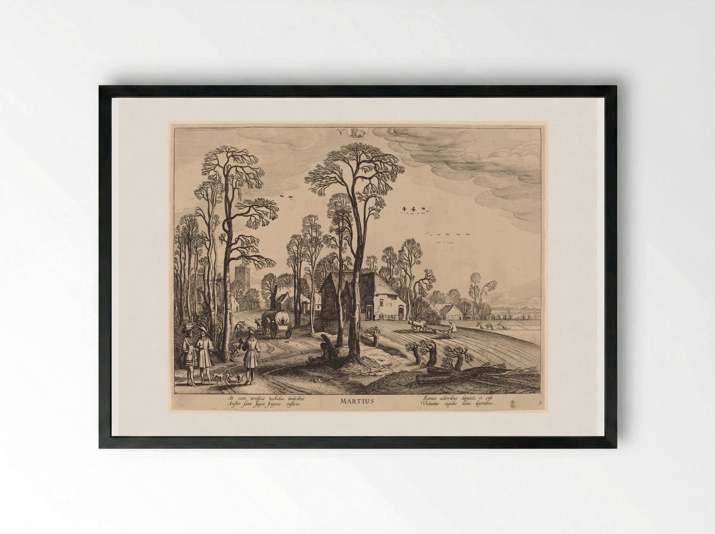 March (Martius) - Jan van de Velde II - Framed Print Black