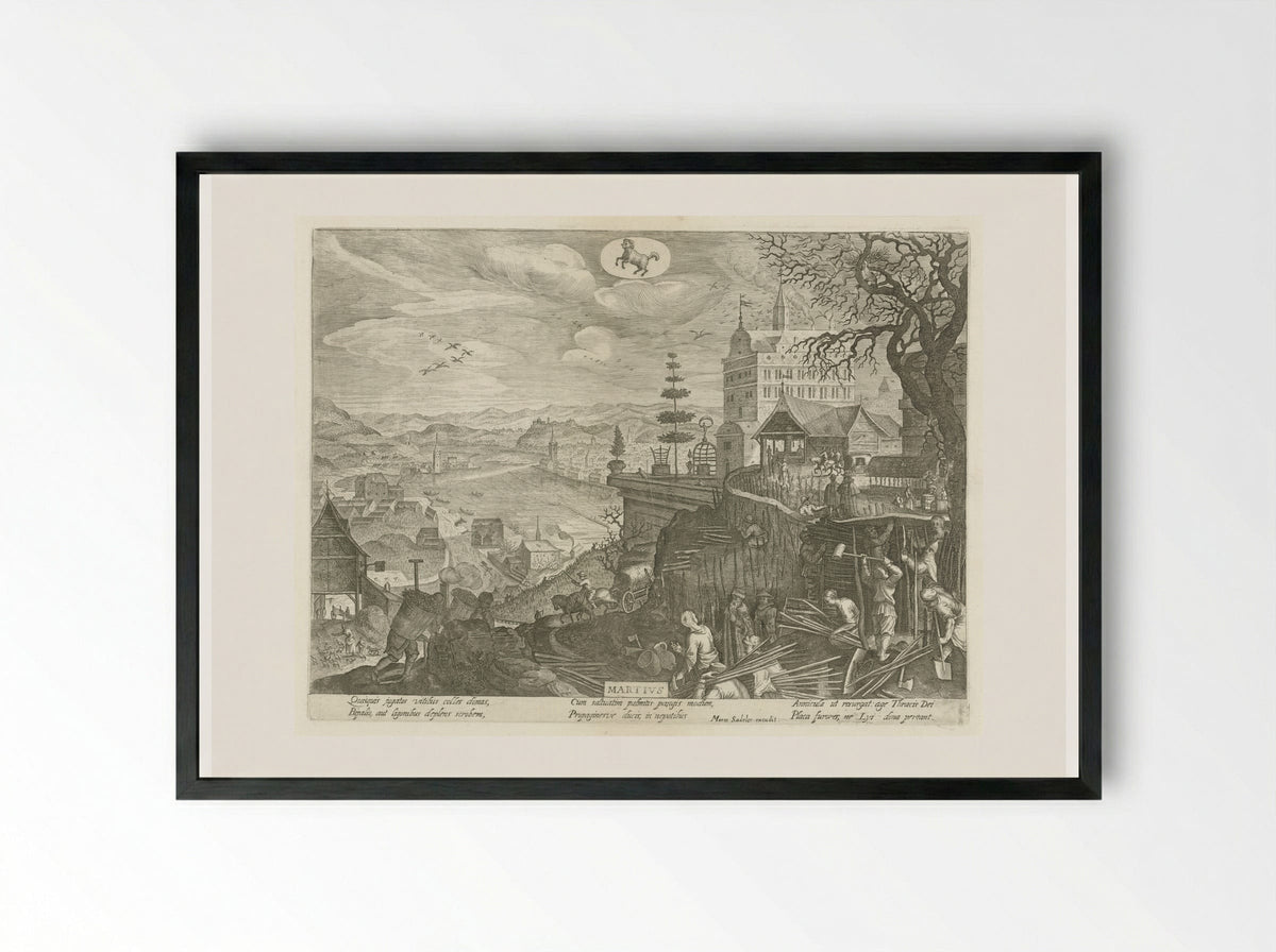 March (Martius) - Aegidius Sadeler II - Framed Print Black