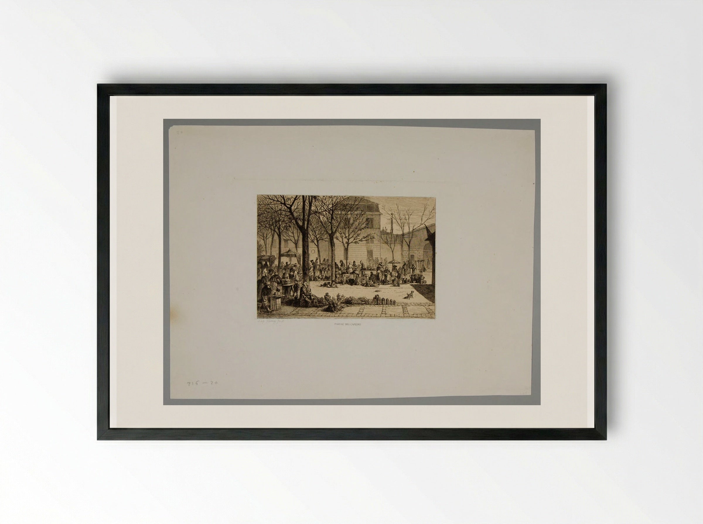 Marché des Capucins - Léopold Flameng - Framed Print Black