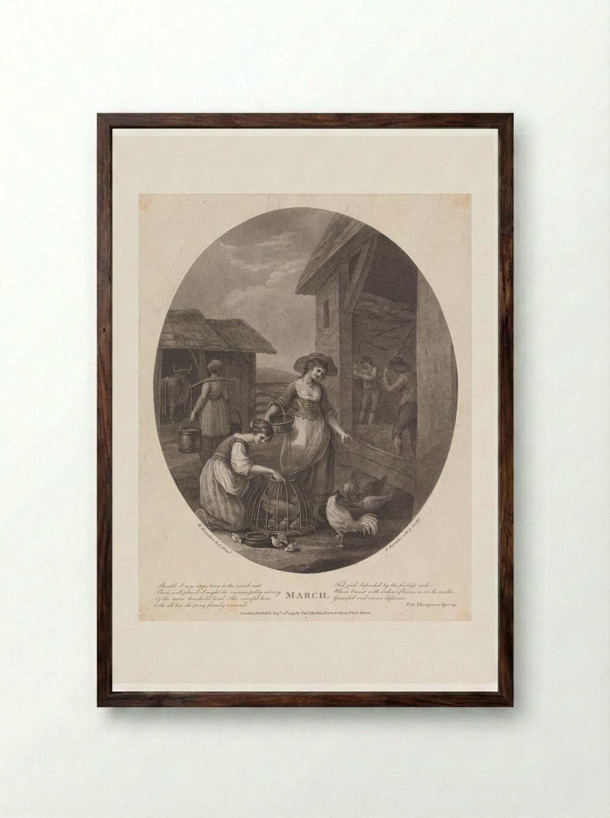 March - Francesco Bartolozzi - Framed Print Dark Wood