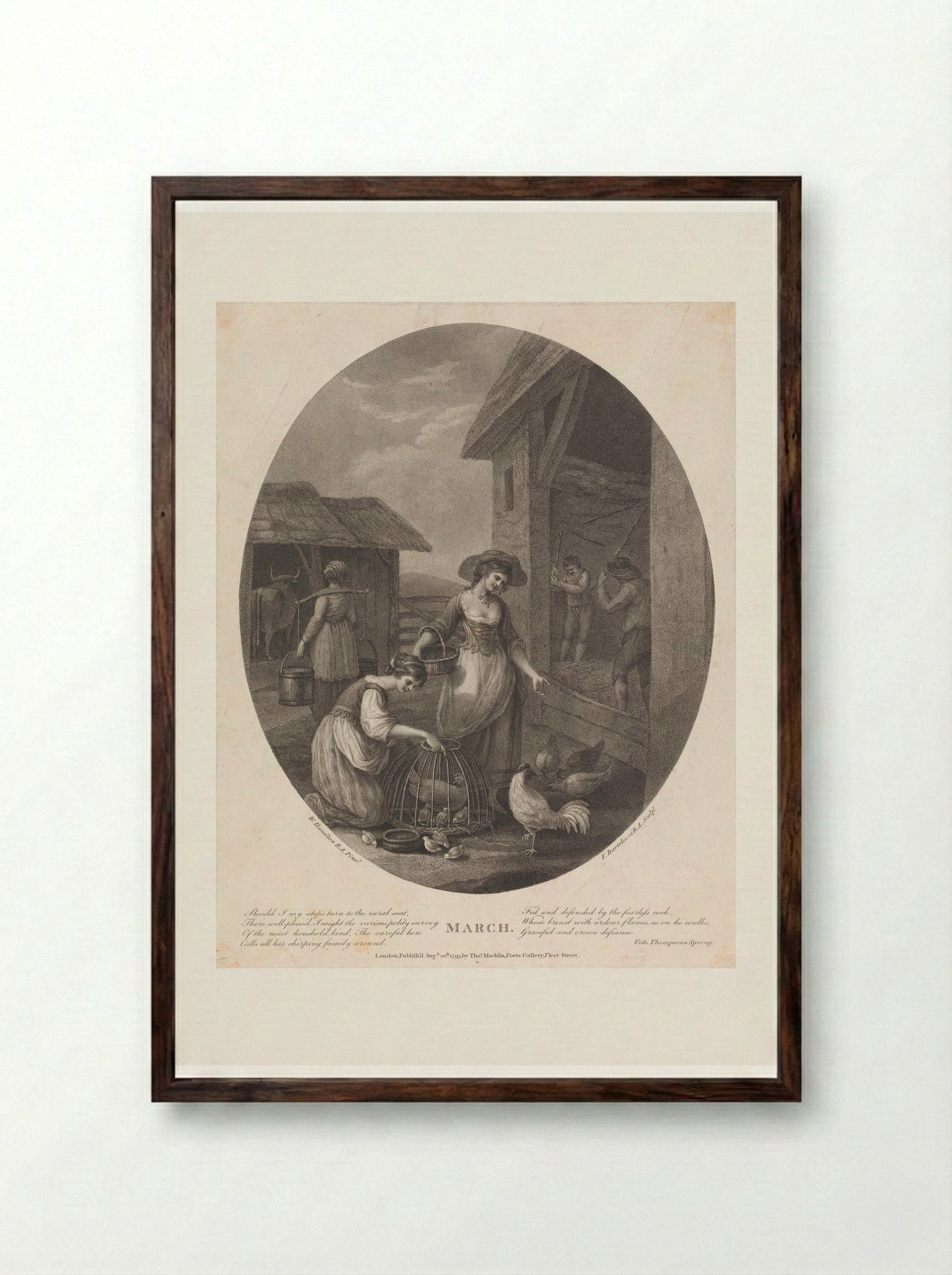 March - Francesco Bartolozzi - Framed Print Dark Wood