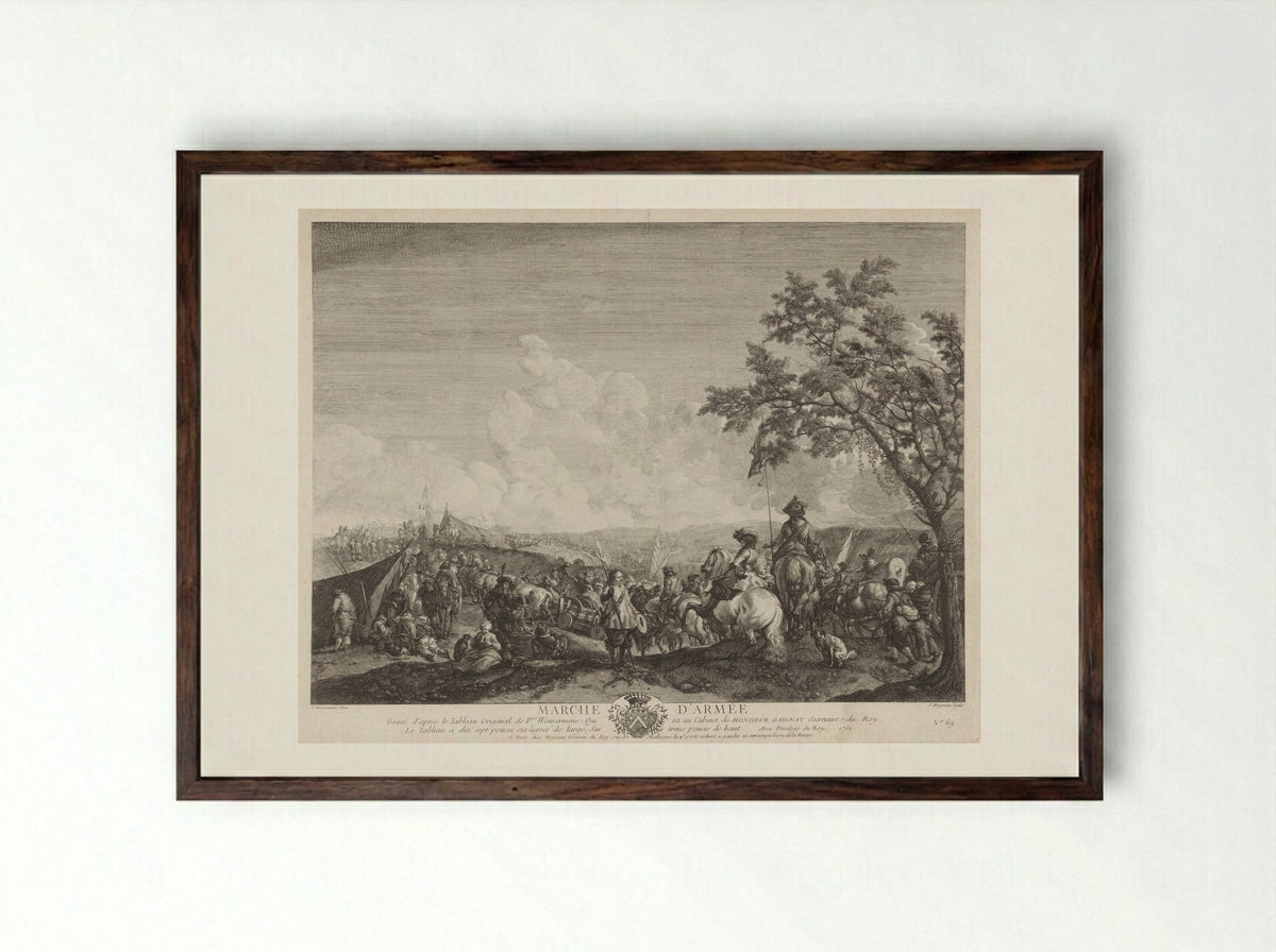 Marche d'Armée - Philips Wouwerman - Framed Print Dark Wood