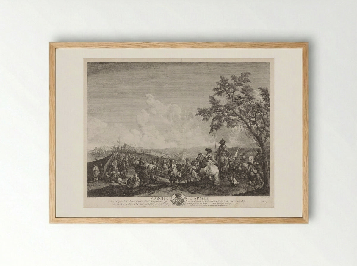 Marche d'Armée - Philips Wouwerman - Framed Print Wood