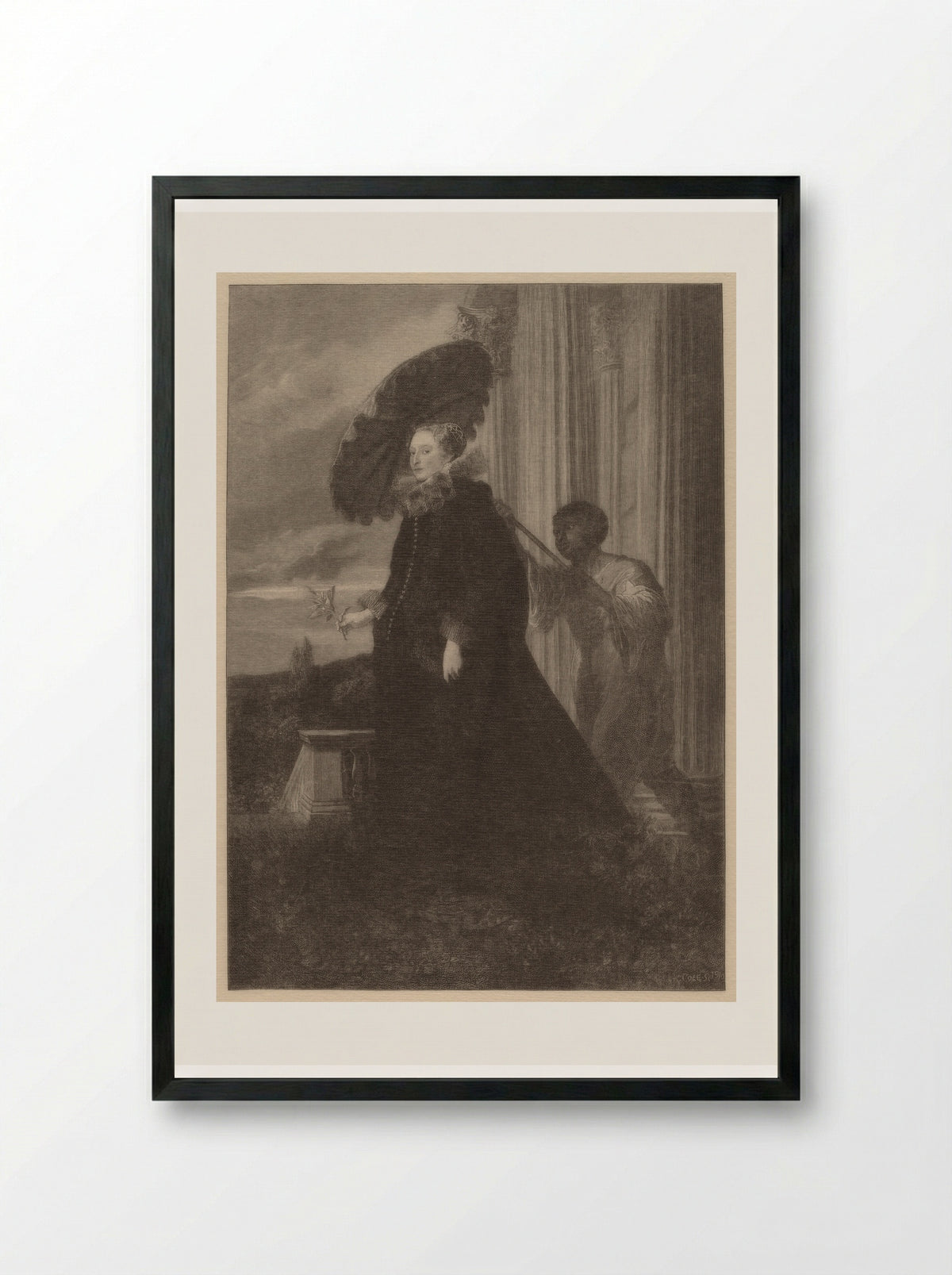 Marchesa Elena Grimaldi, Wife of Marchese Nicola Cattaneo - Timothy Cole - Framed Print Black