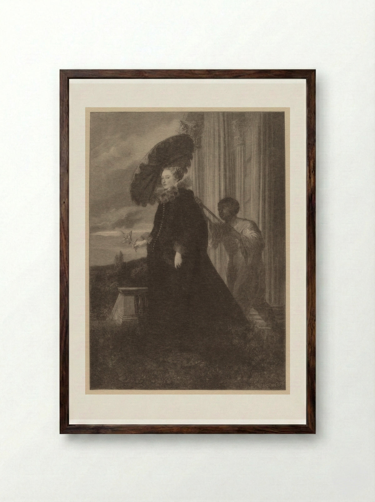 Marchesa Elena Grimaldi, Wife of Marchese Nicola Cattaneo - Timothy Cole - Framed Print Dark Wood