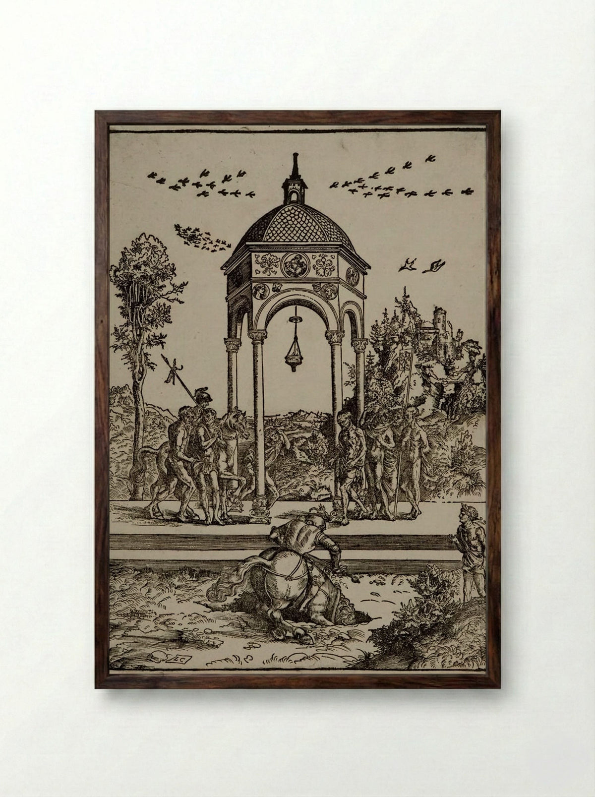 Marcus Curtius - Lucas Cranach the Elder - Framed Print Dark Wood