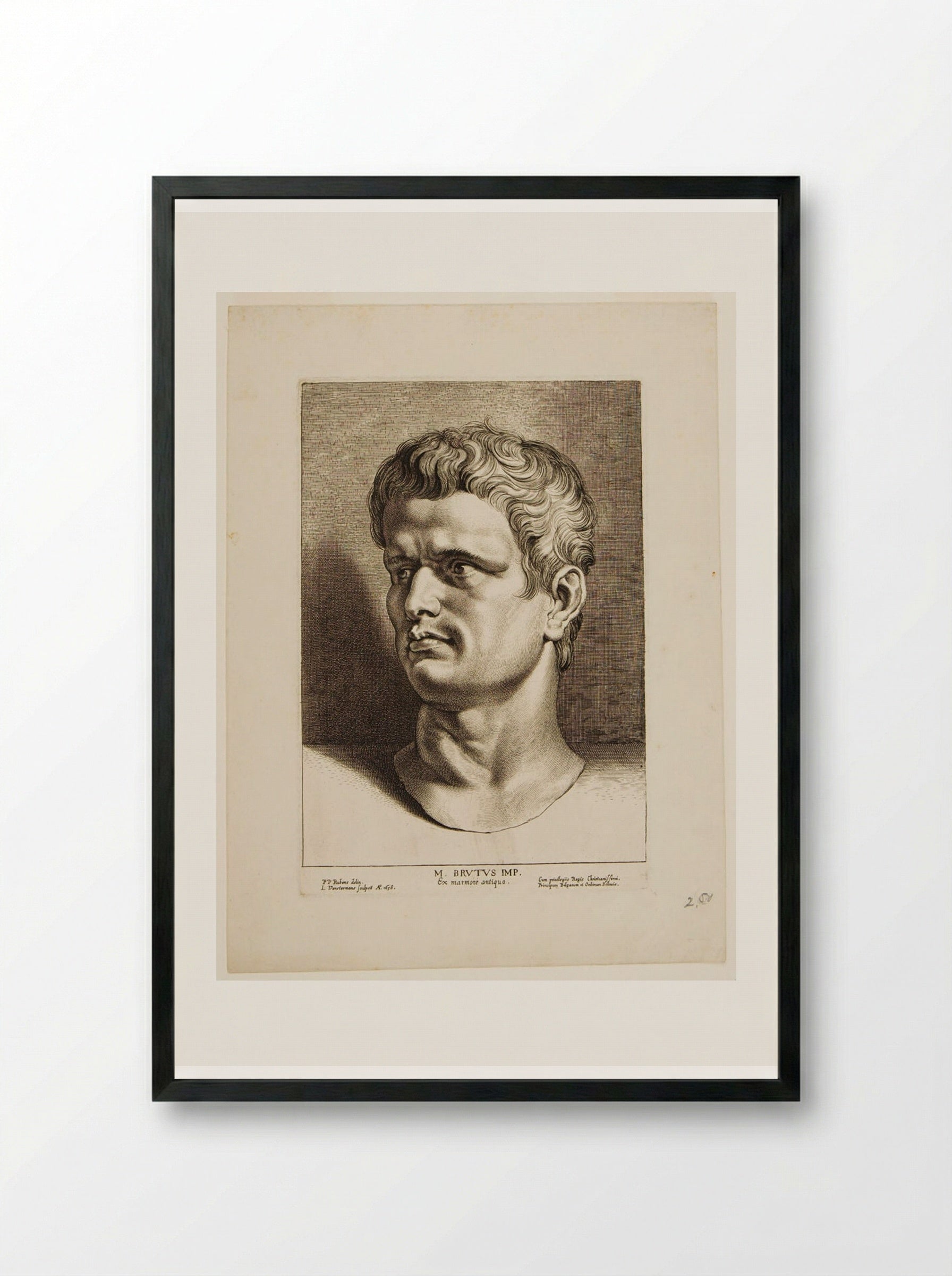 Marcus Junius Brutus - Lucas Vorsterman I - Framed Print Black