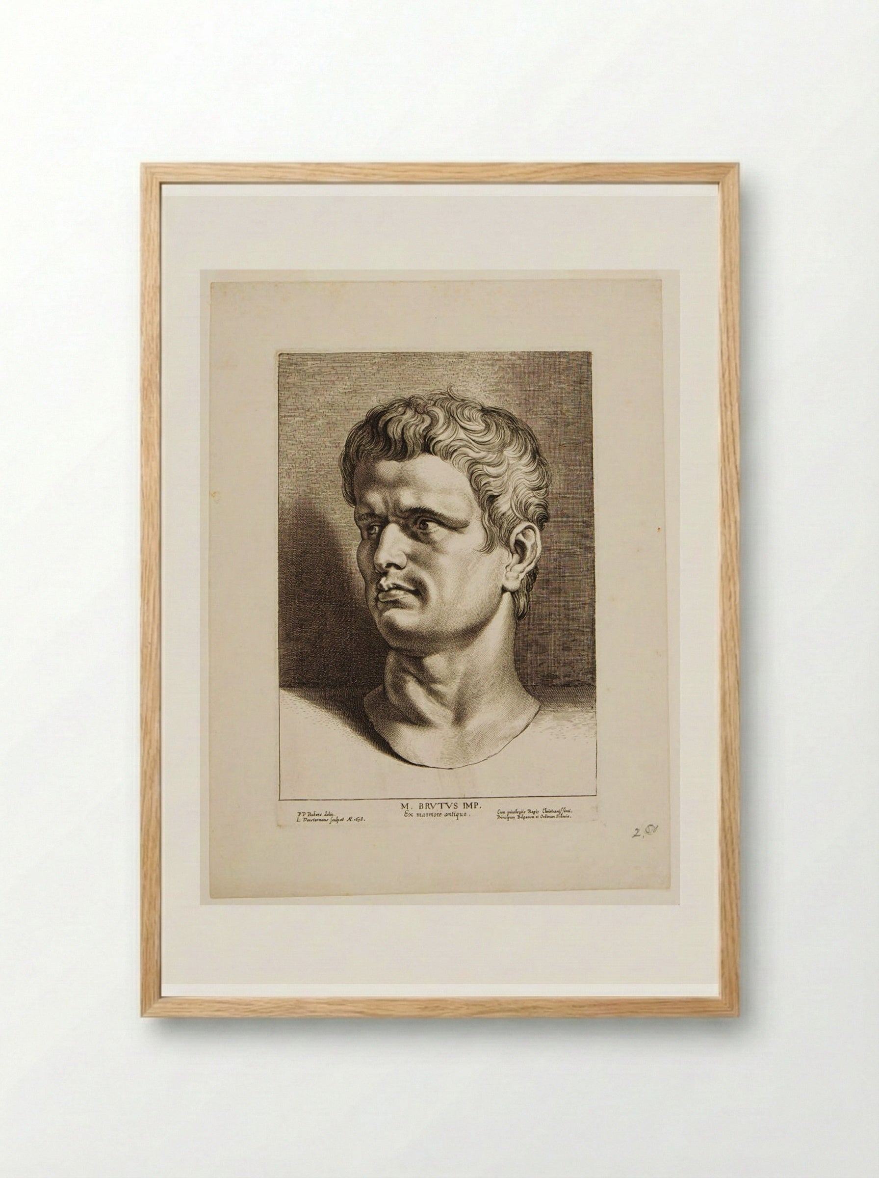 Marcus Junius Brutus - Lucas Vorsterman I - Framed Print Wood