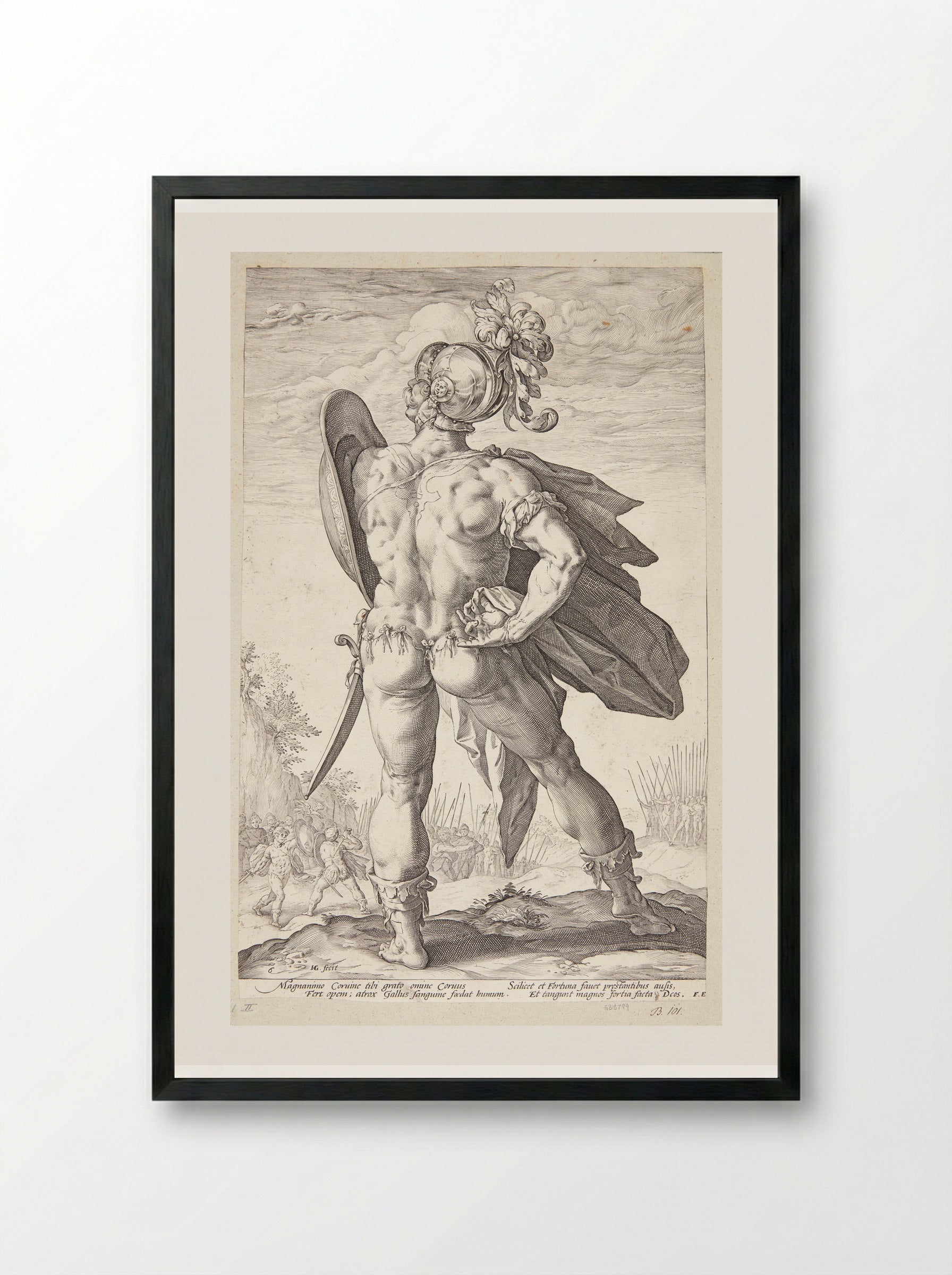 Marcus Valerius Corvus - Hendrick Goltzius - Framed Print Black