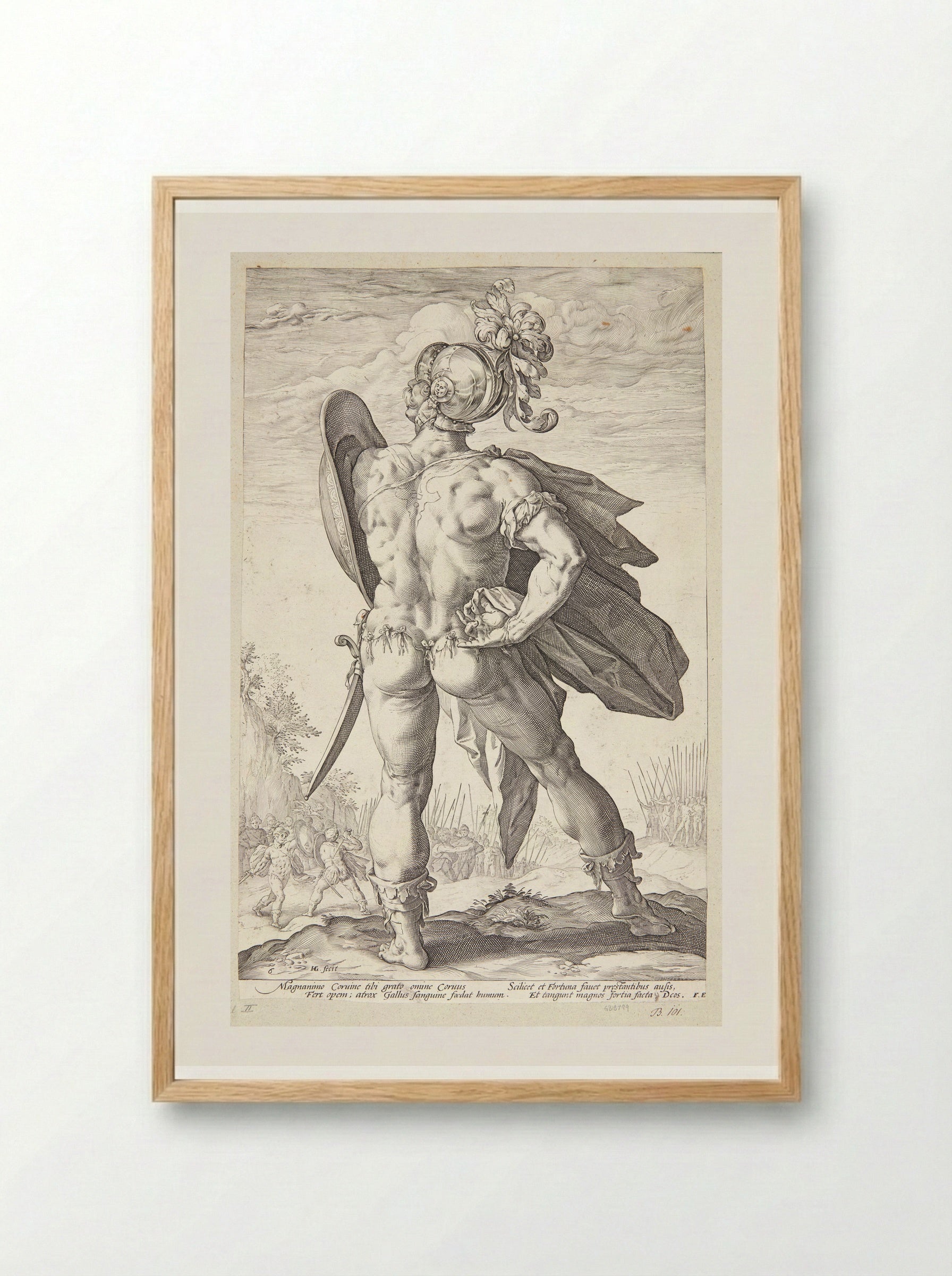 Marcus Valerius Corvus - Hendrick Goltzius - Framed Print Wood