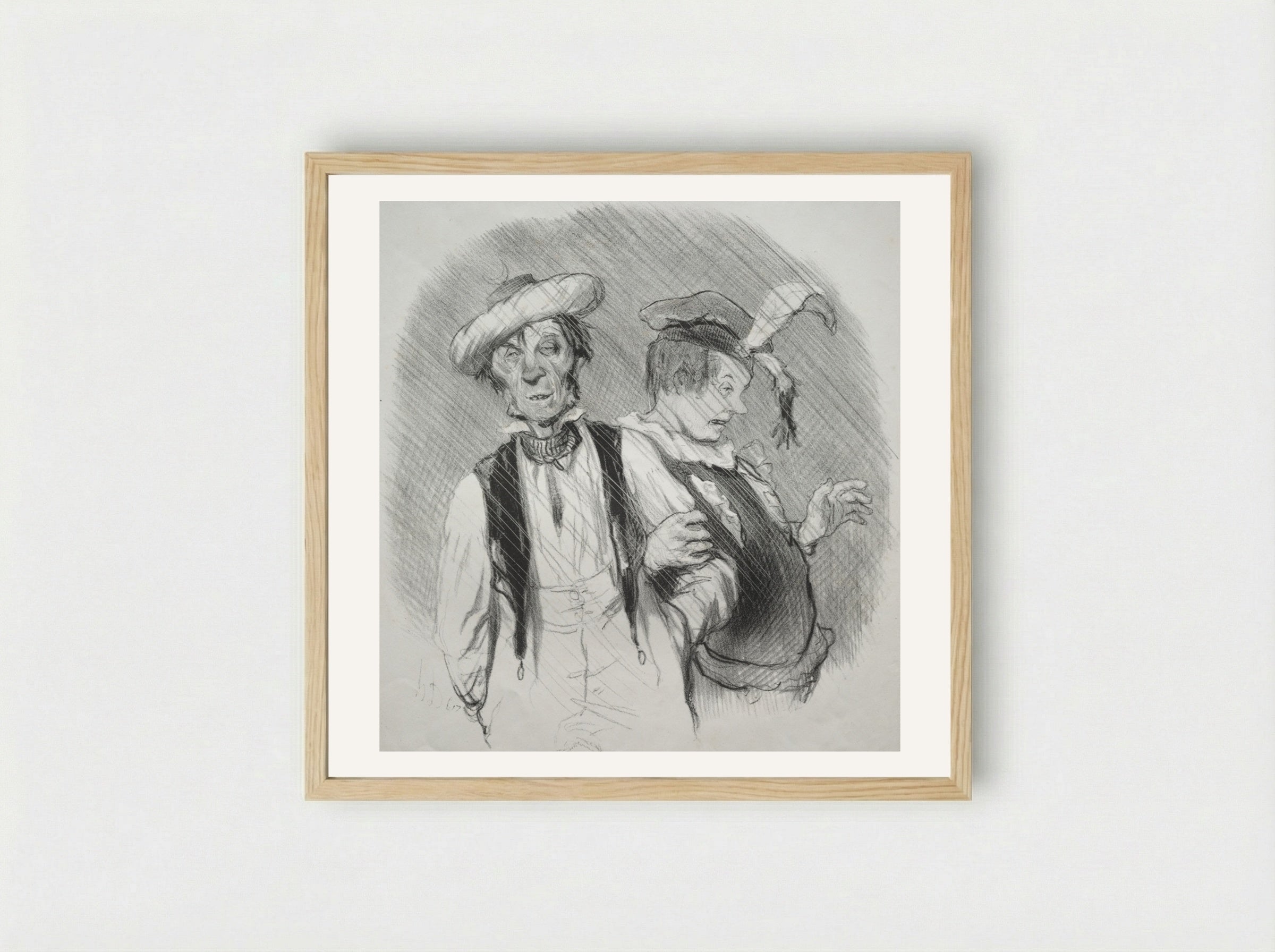 Mardi Gras - Honoré Daumier - Framed Print Wood