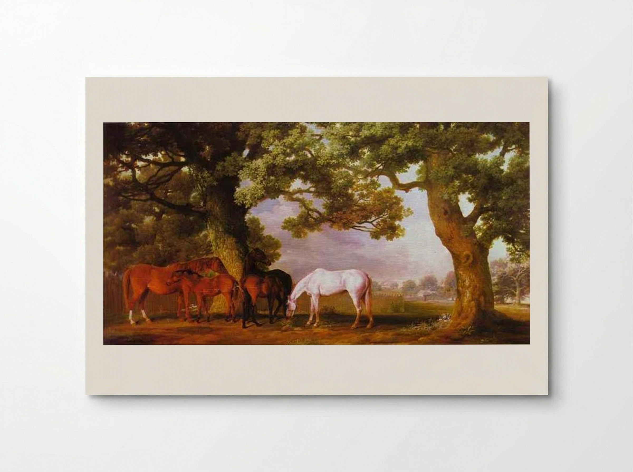 Mares and Foals in a Wooded Landscape - George Stubbs - Poster