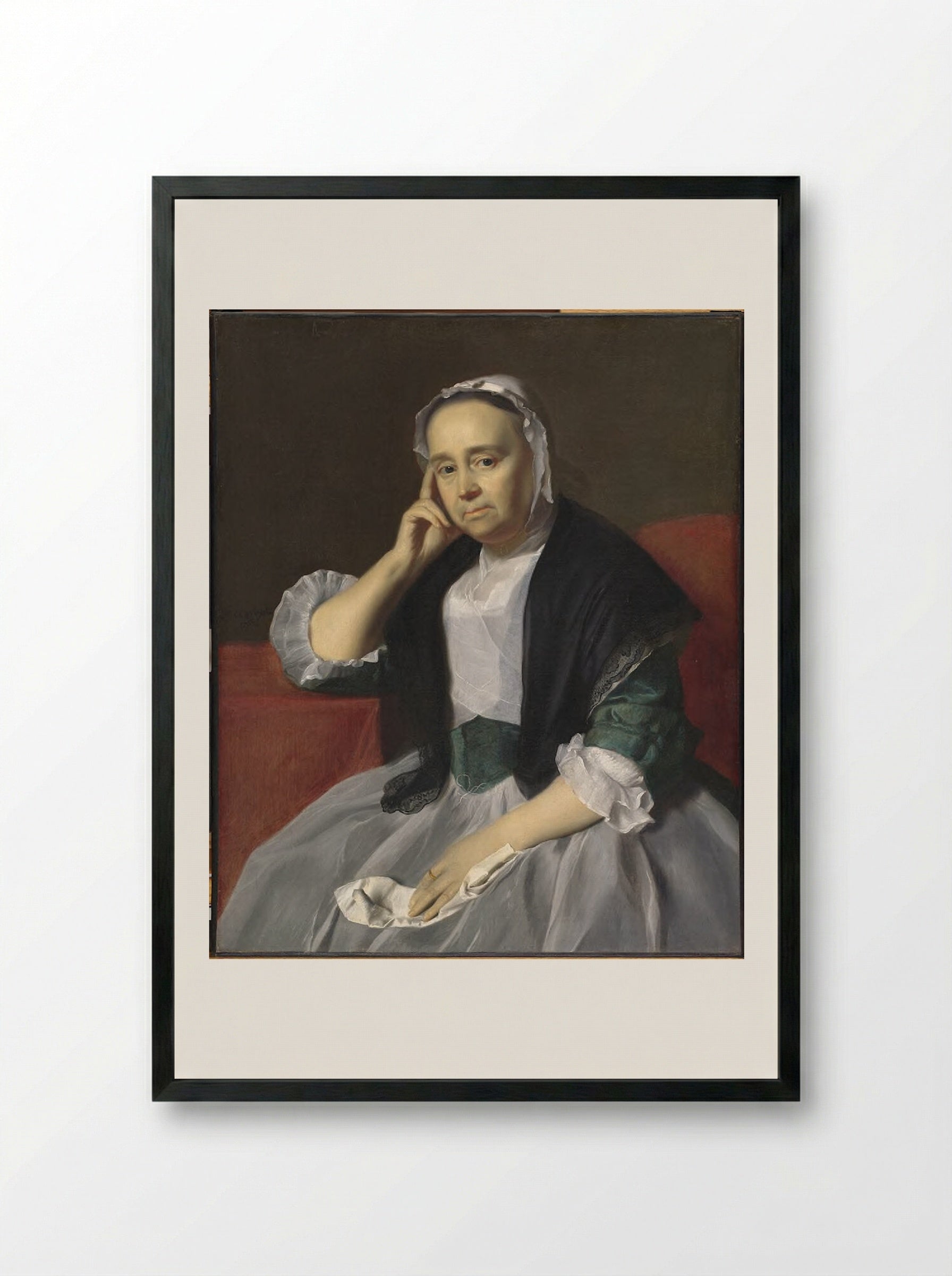 Margaret Gibbs Appleton (Mrs. Nathaniel Appleton) - John Singleton Copley - Framed Print Black