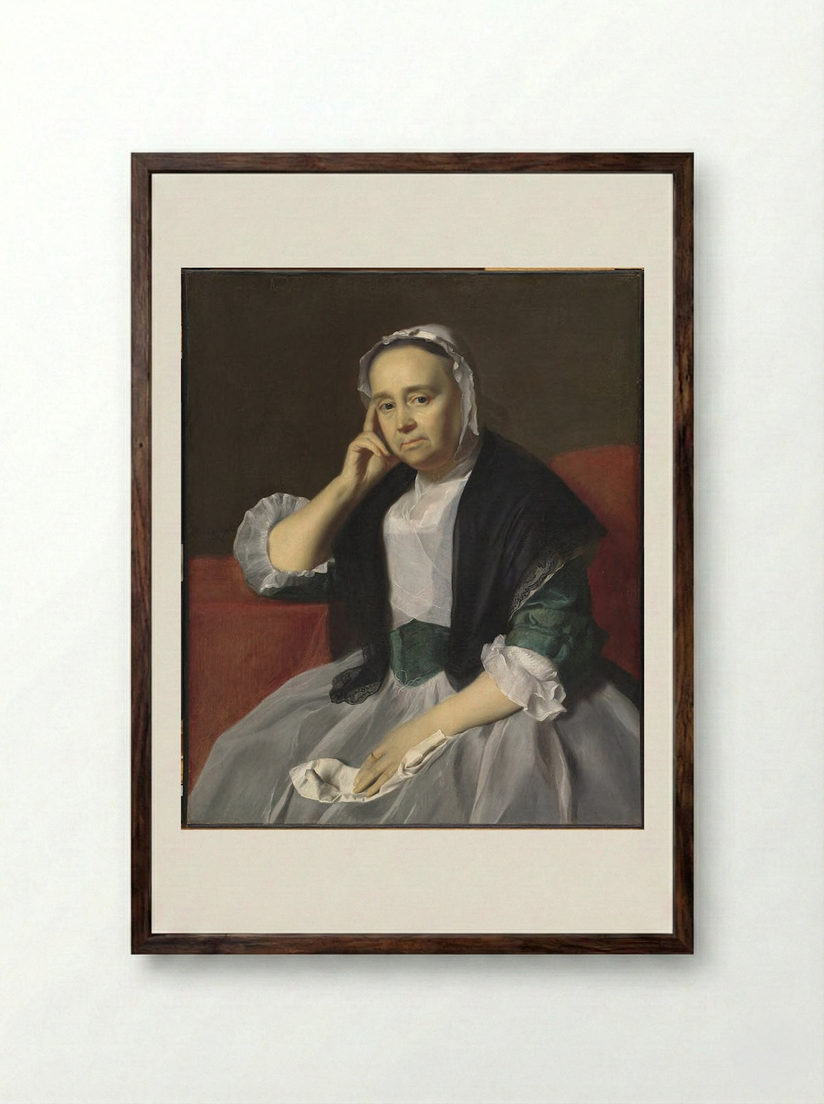 Margaret Gibbs Appleton (Mrs. Nathaniel Appleton) - John Singleton Copley - Framed Print Dark Wood
