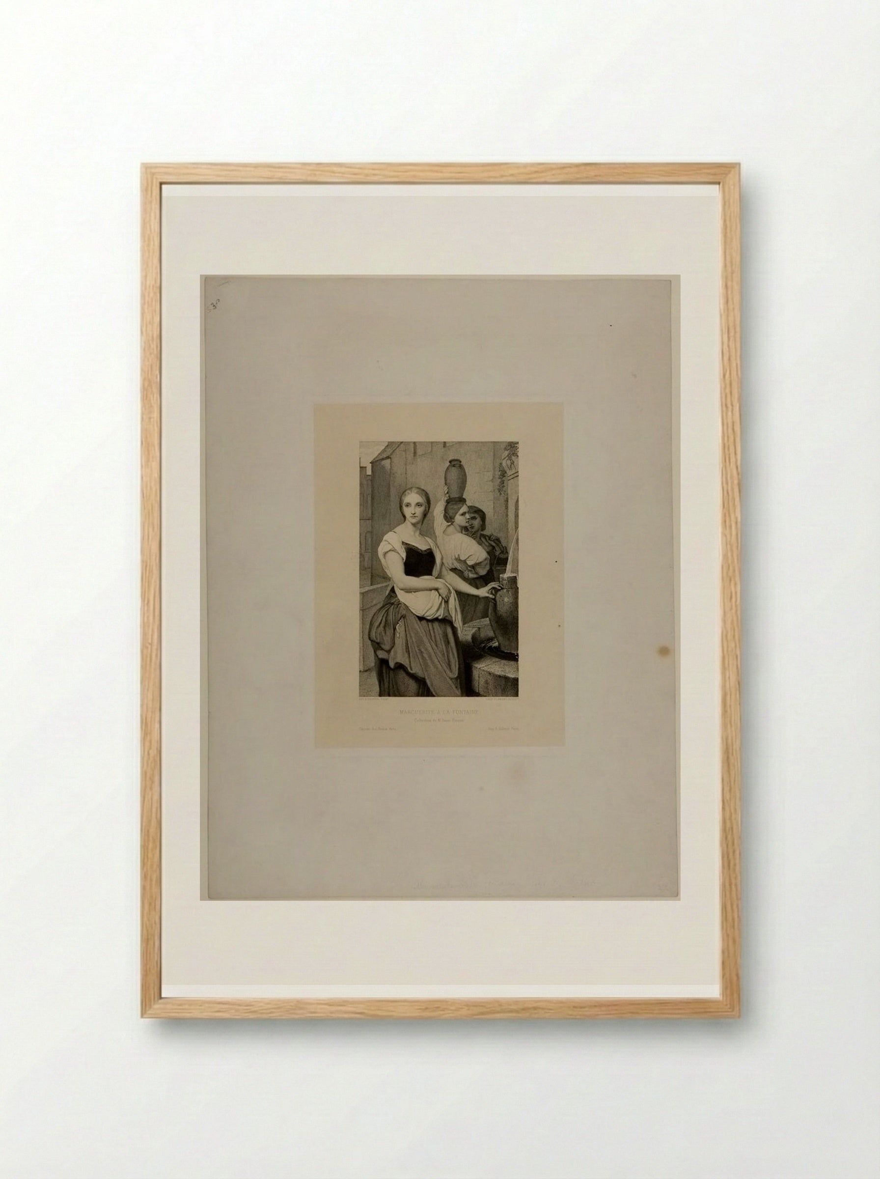 Margaret at the Fountain - Léopold Flameng - Framed Print Wood