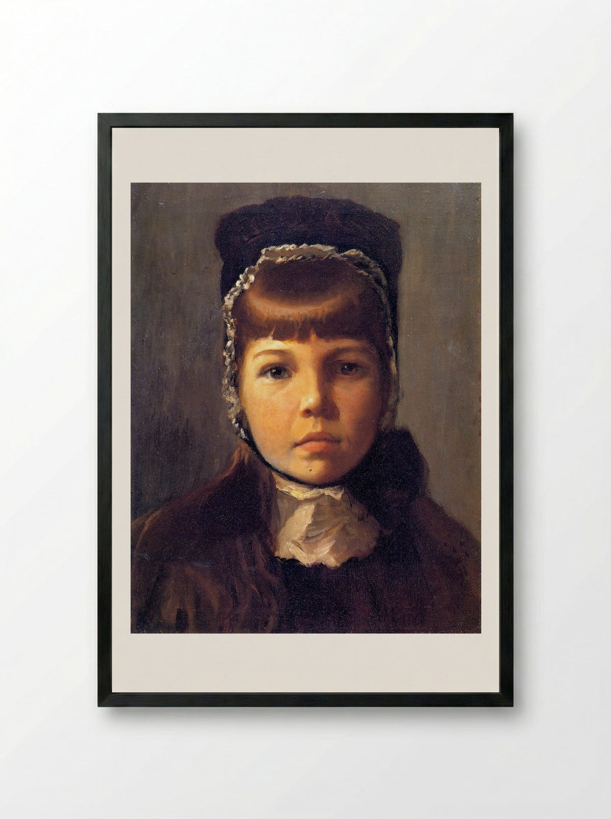Margaret with a Bonnet - Lilla Cabot Perry - Framed Print Black