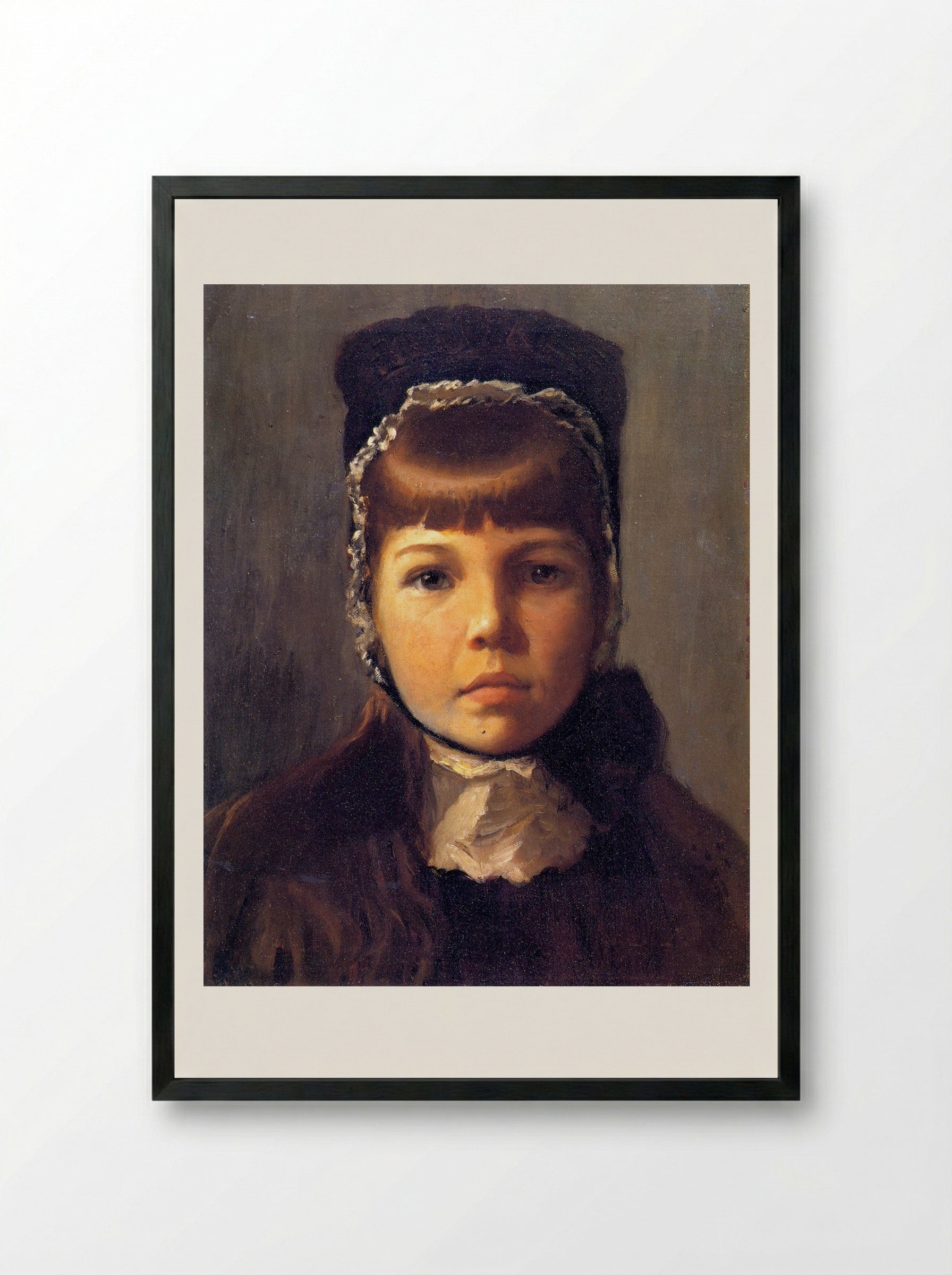 Margaret with a Bonnet - Lilla Cabot Perry - Framed Print Black
