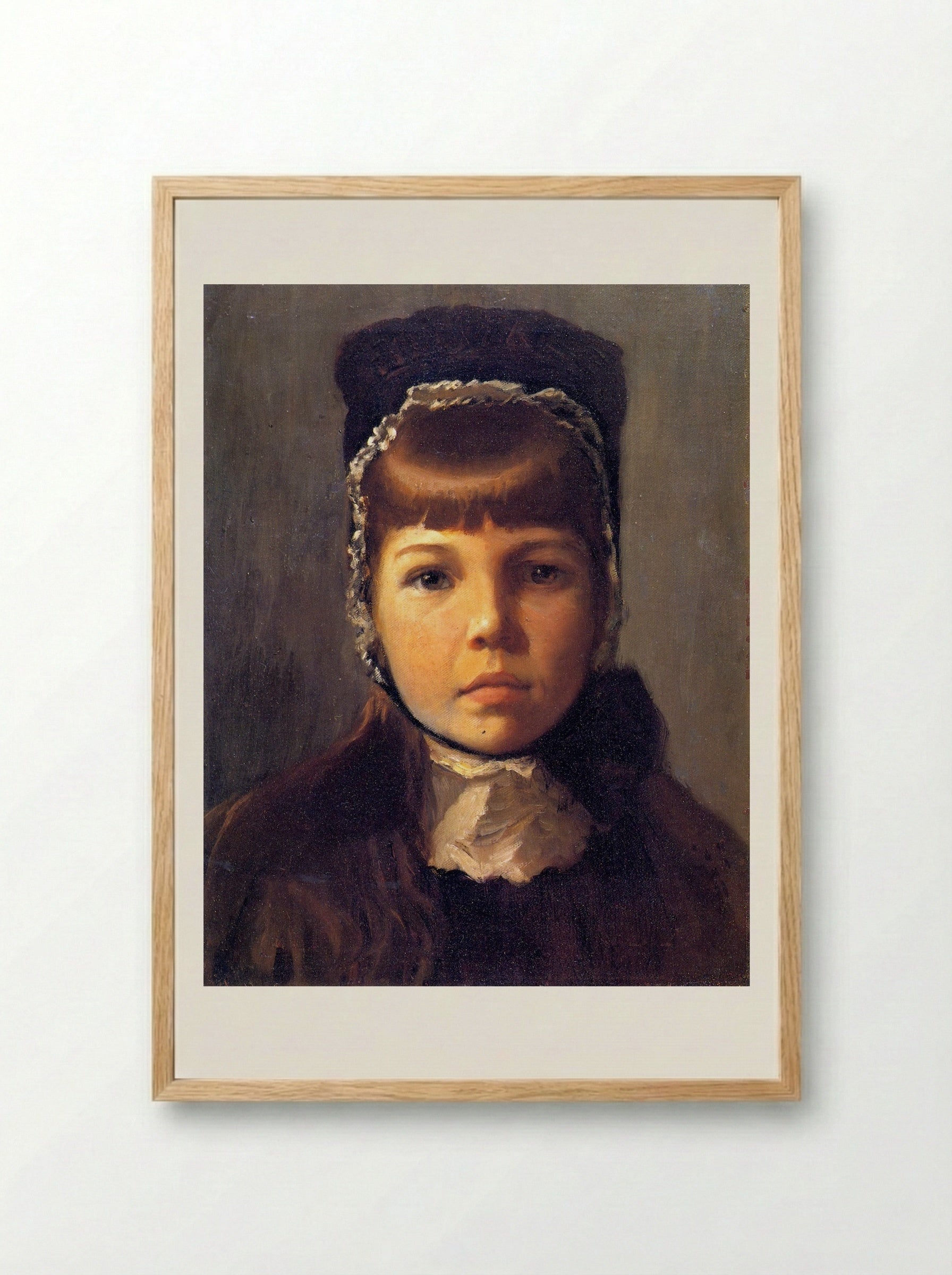 Margaret with a Bonnet - Lilla Cabot Perry - Framed Print Wood