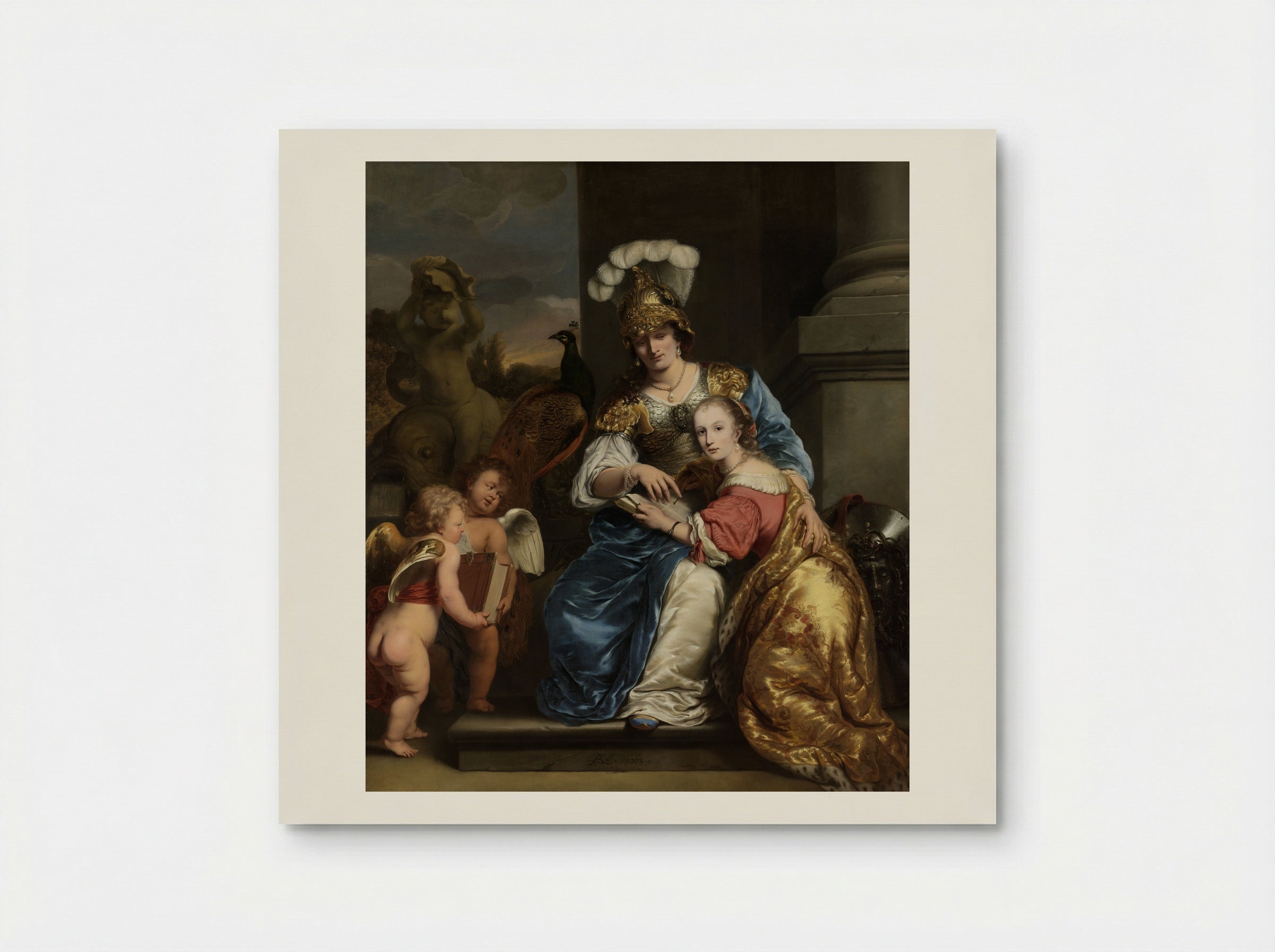 Margarita Trip as Minerva Instructing her Sister Anna Maria Trip - Ferdinand Bol - Poster