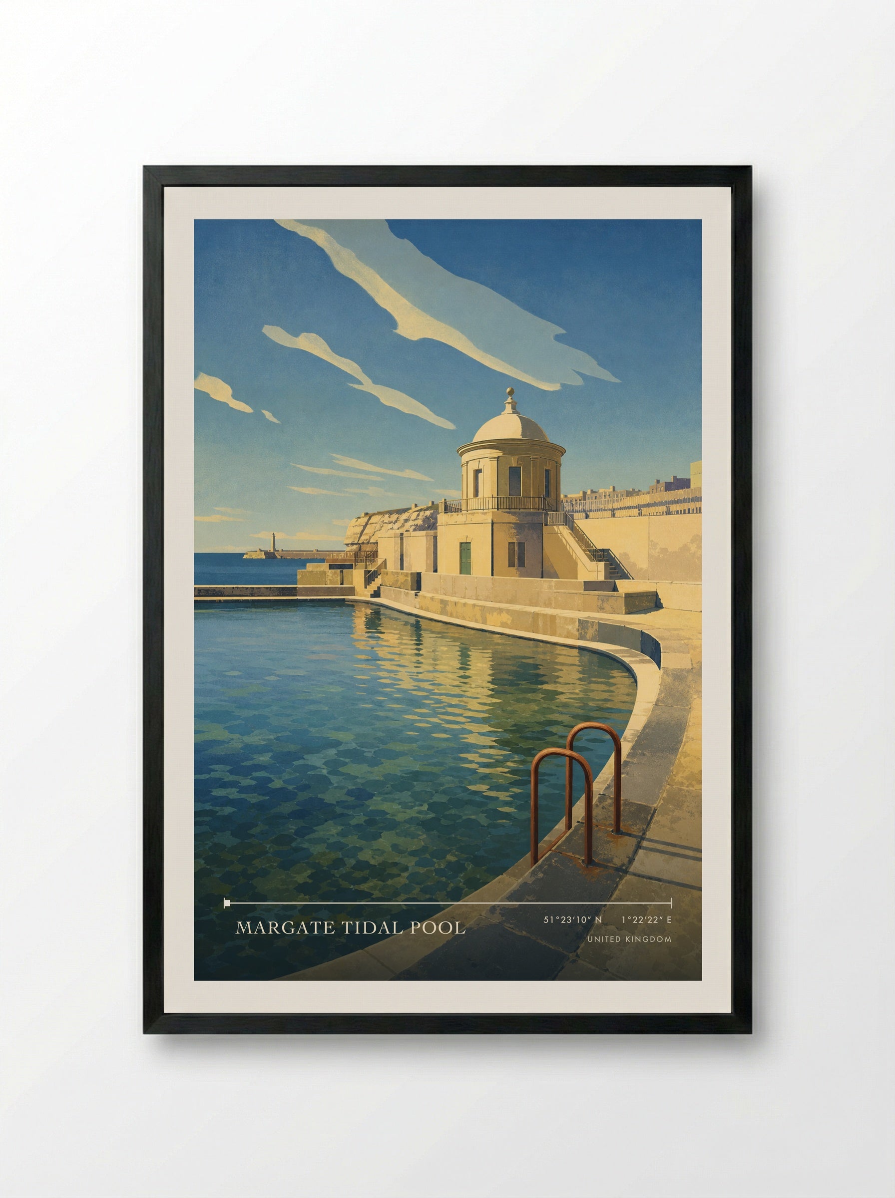 Margate Tidal Pool United Kingdom Travel Poster - Framed Print Black