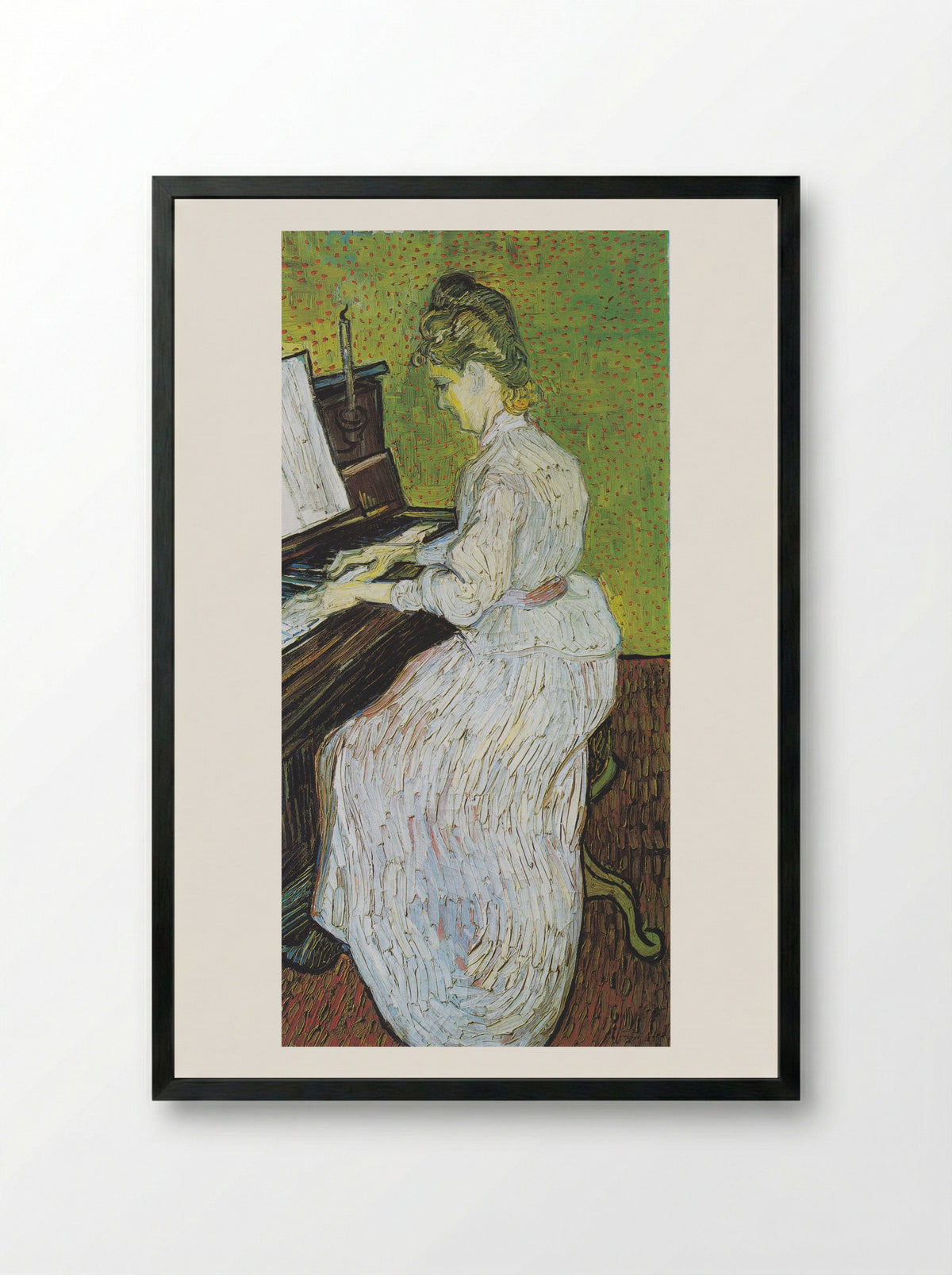 Marguerite Gachet at the Piano - Vincent van Gogh - Framed Print Black