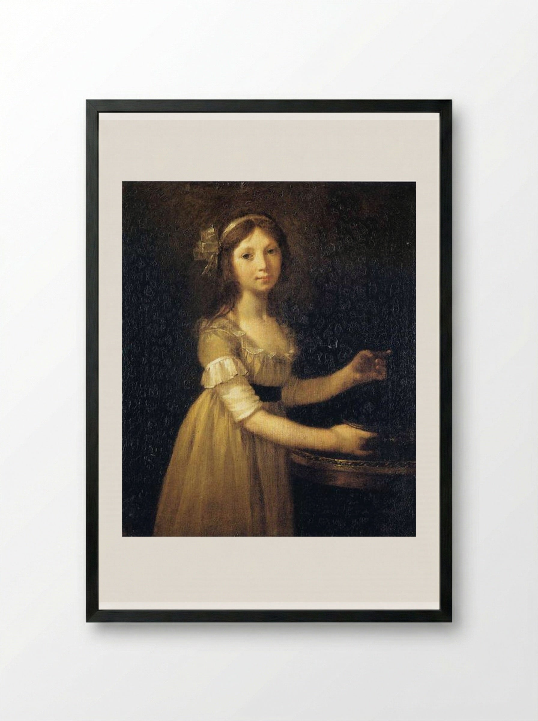 Marguerite-Marie Lagnier, ten years old - Pierre-Paul Prud'hon - Framed Print Black