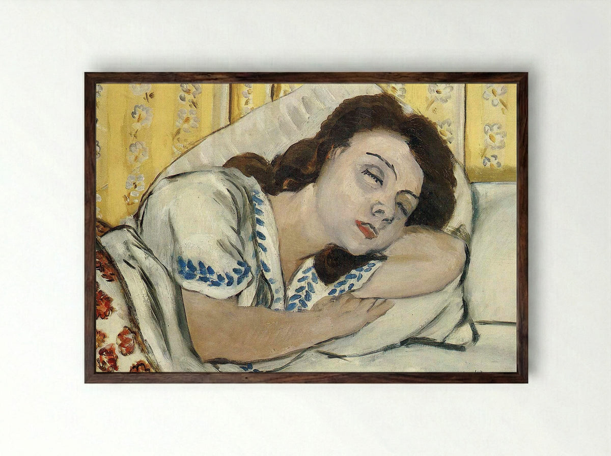 Marguerite Sleeping - Henri Matisse - Framed Print Dark Wood