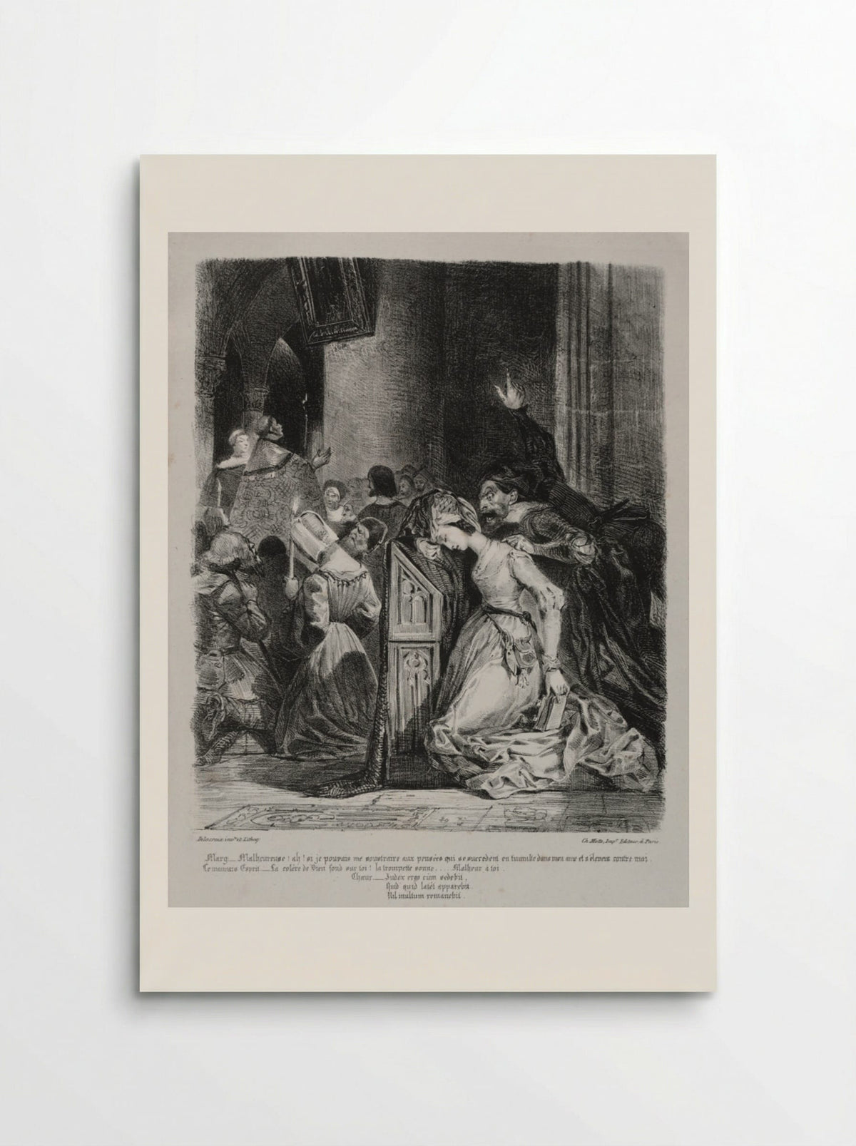 Marguerite at Church (from Faust) - Eugène Delacroix - Poster