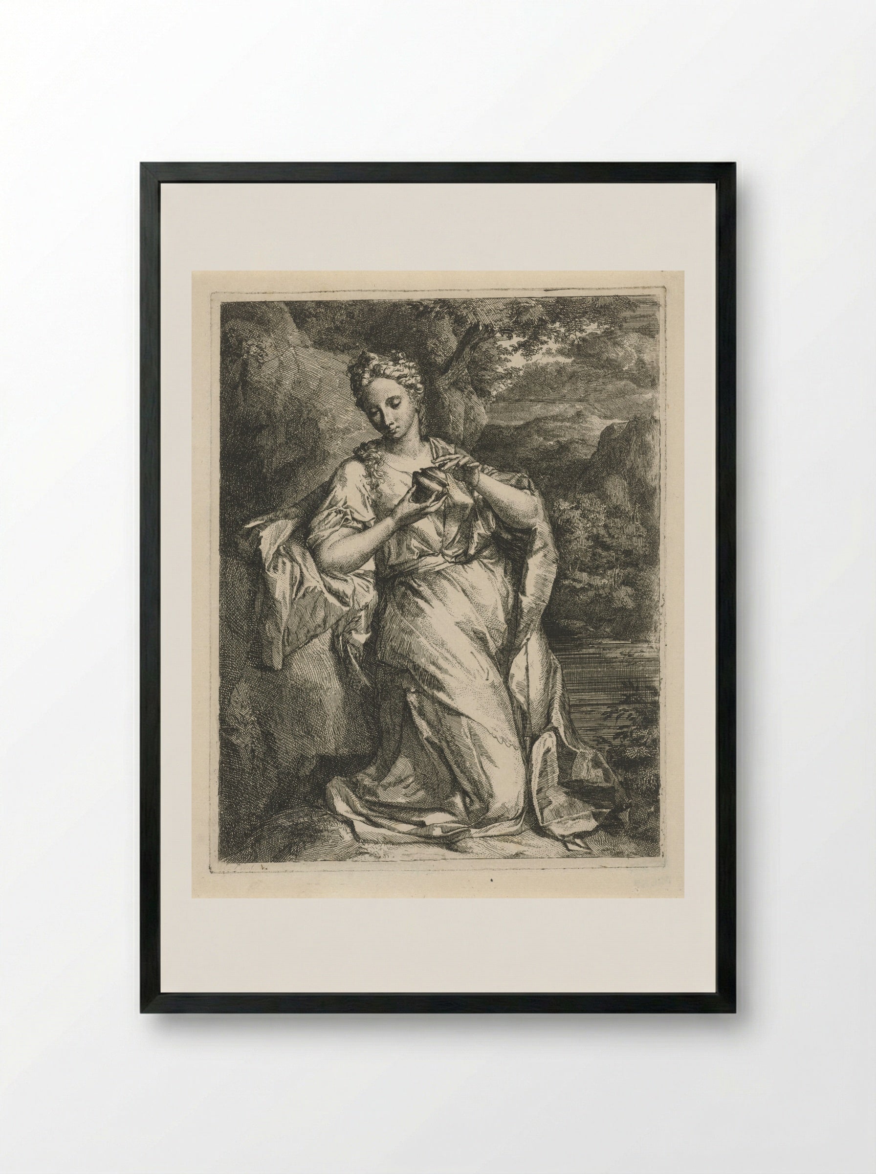 Maria Magdalena met zalfpot - Hendrik van Limborch - Framed Print Black