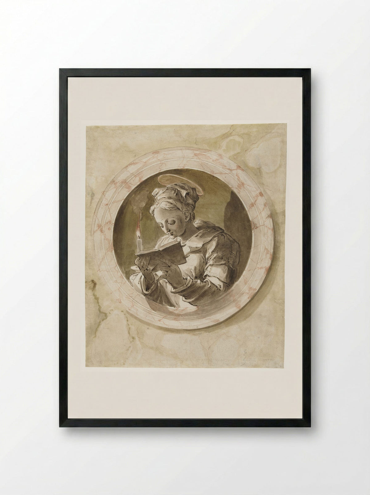 Maria Magdalena of de heilige Agatha - Joos van Winghe - Framed Print Black