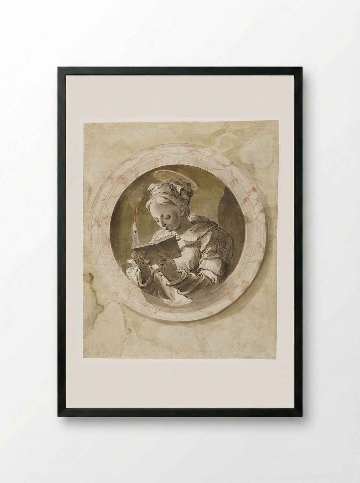 Maria Magdalena of de heilige Agatha - Joos van Winghe - Framed Print Black