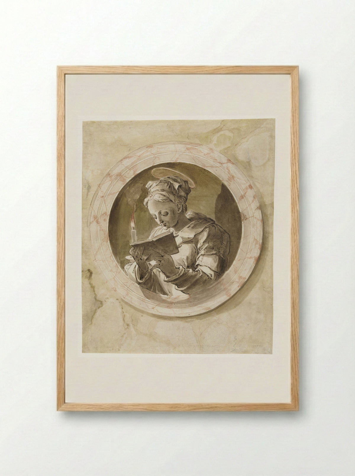 Maria Magdalena of de heilige Agatha - Joos van Winghe - Framed Print Wood