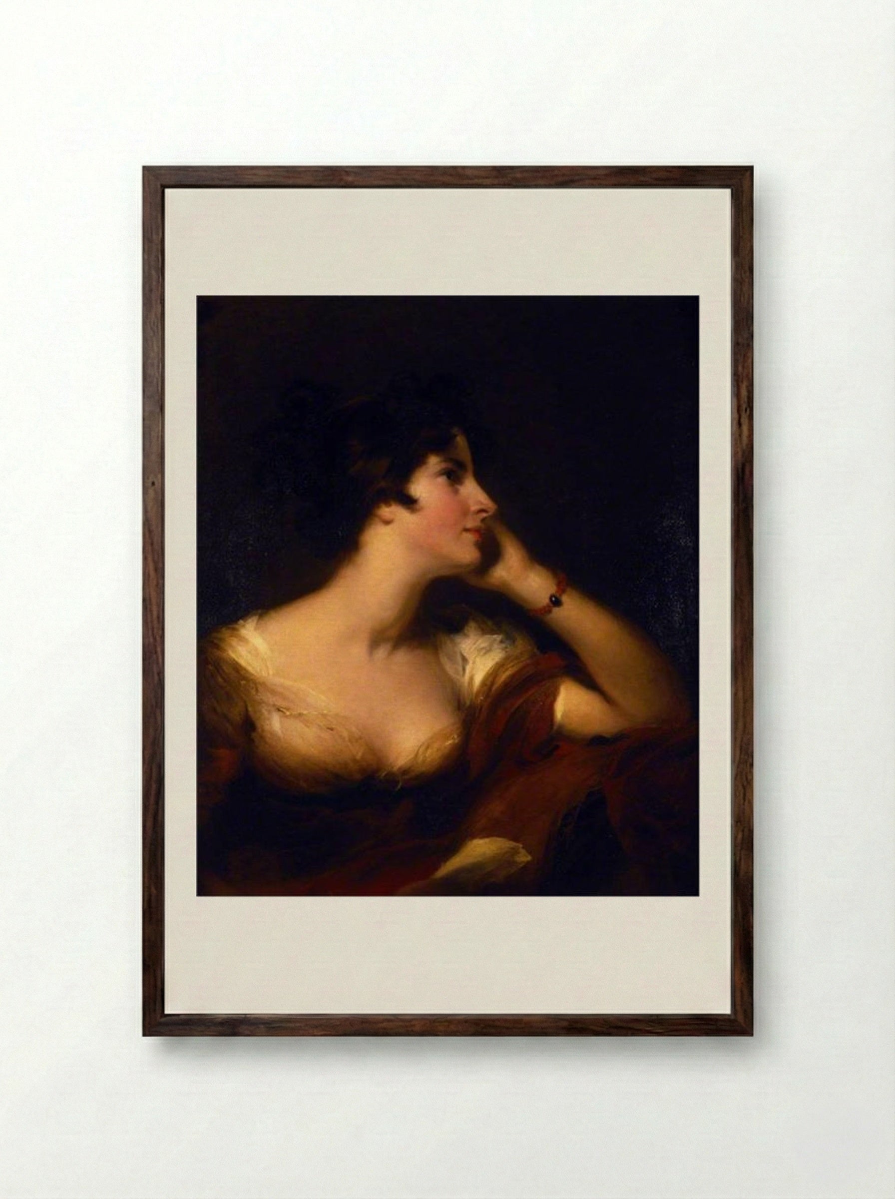 Maria Woodley - Sir Thomas Lawrence - Framed Print Dark Wood