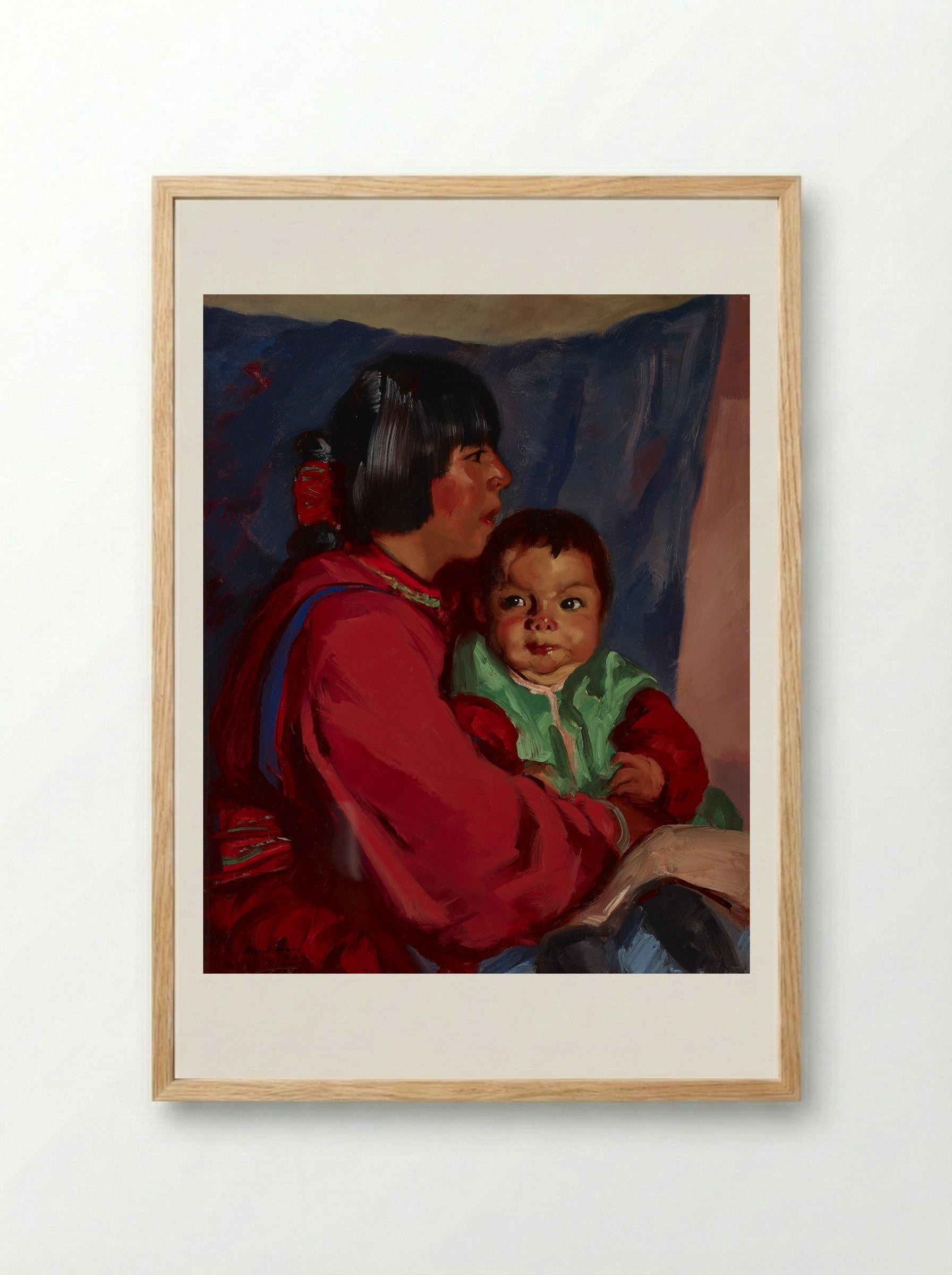 Maria and Baby - Robert Henri - Framed Print Wood