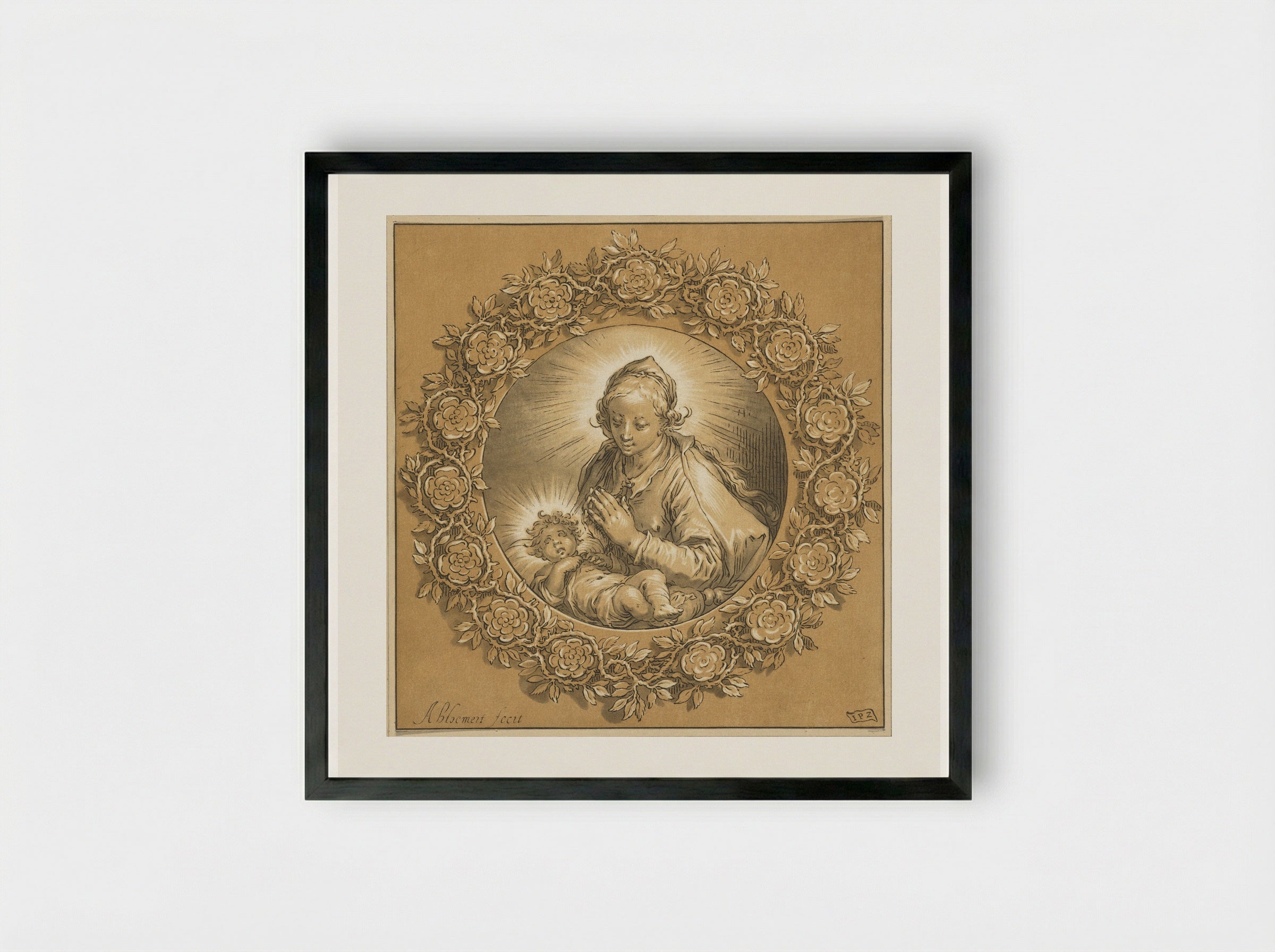 Maria met Christuskind - Cornelis Ploos van Amstel - Framed Print Black