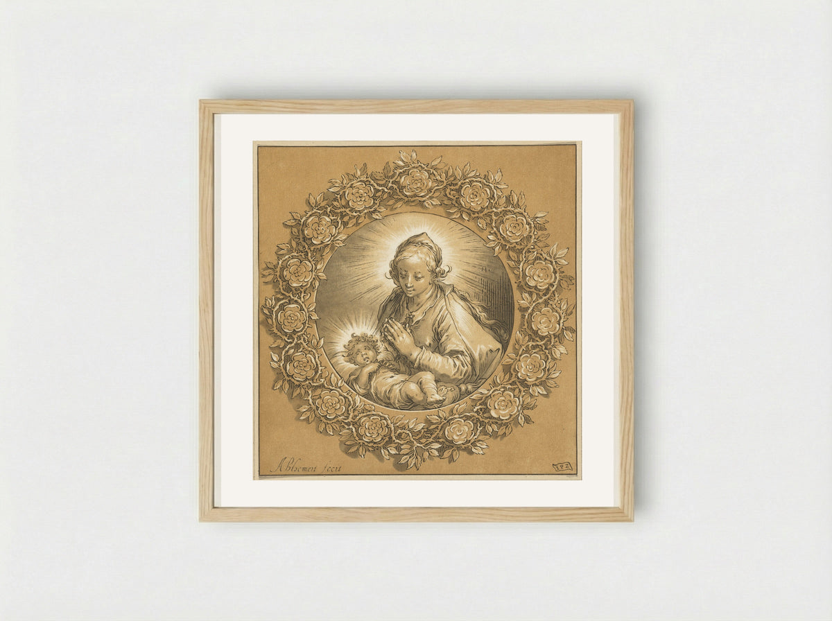 Maria met Christuskind - Cornelis Ploos van Amstel - Framed Print Wood