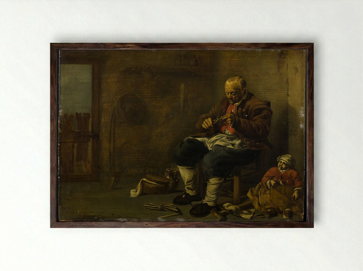 Maria met Kind - Jacob Duck - Framed Print Dark Wood