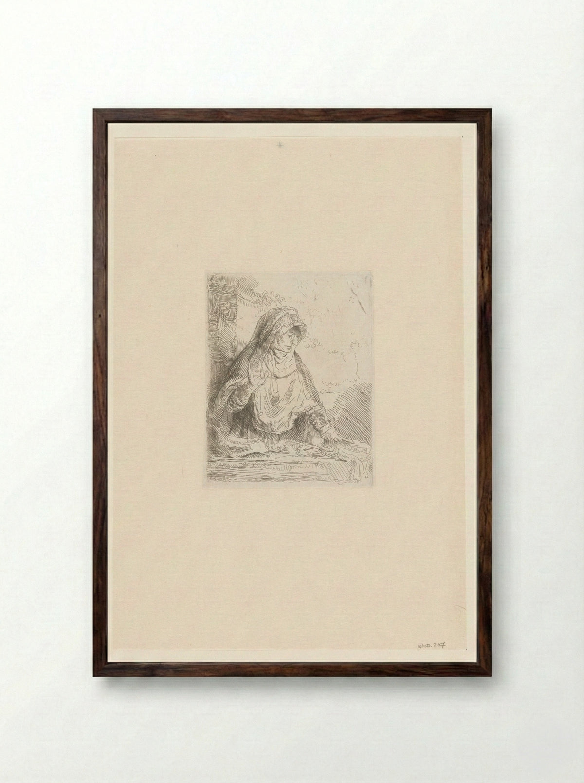 Maria met de passiewerktuigen - William James Smith - Framed Print Dark Wood