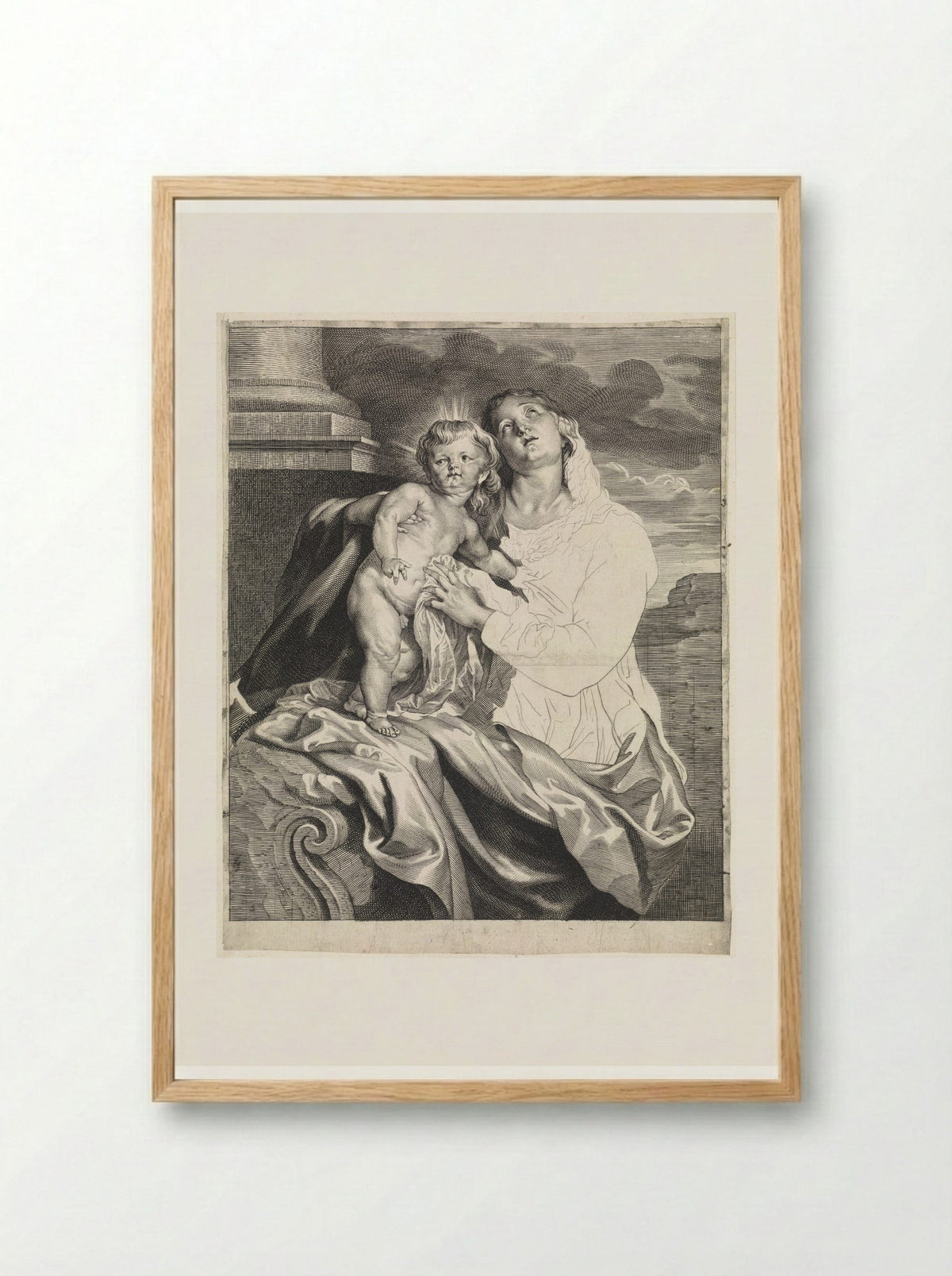 Maria met het Christuskind - Paulus Pontius - Framed Print Wood