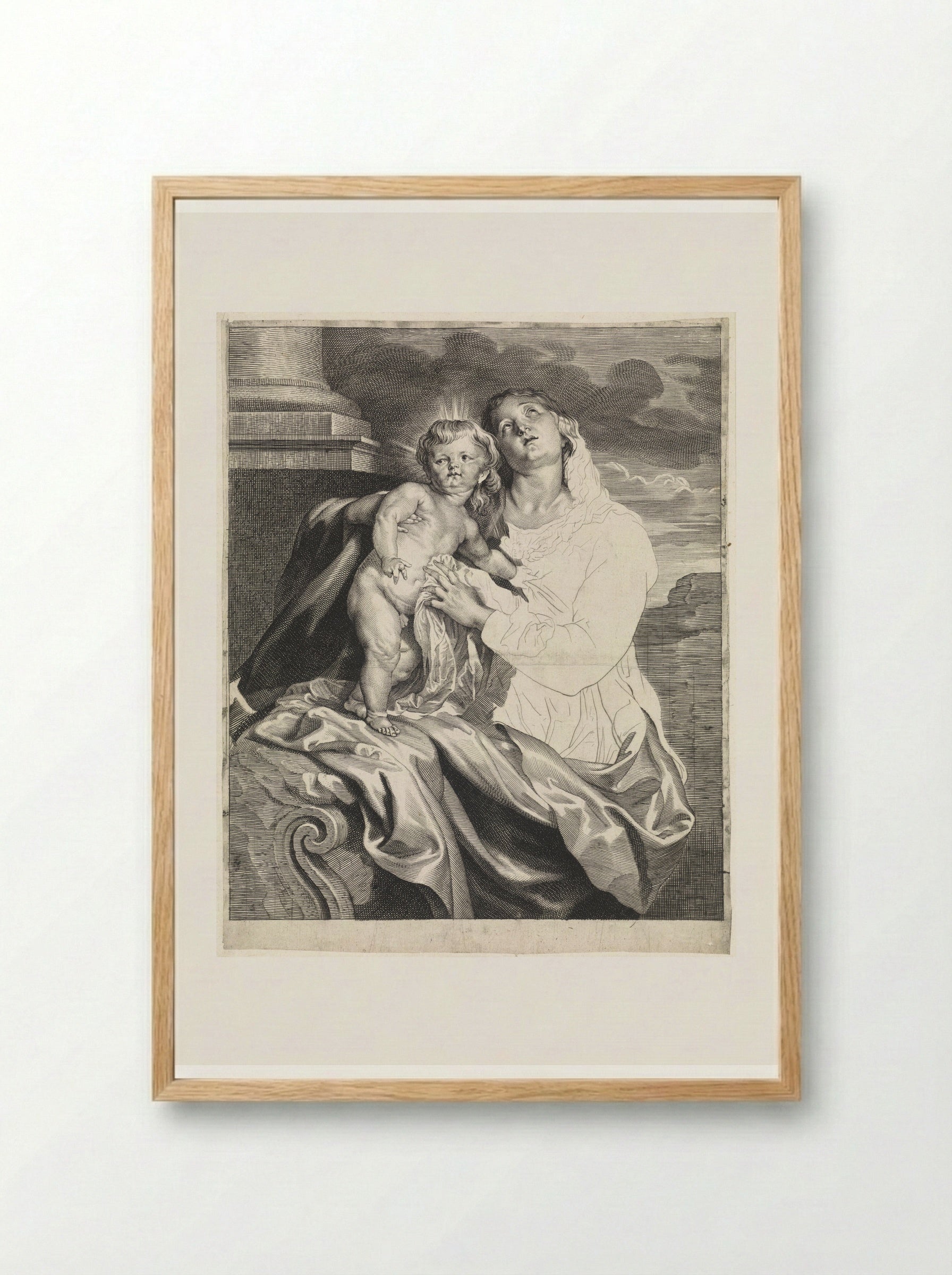 Maria met het Christuskind - Paulus Pontius - Framed Print Wood