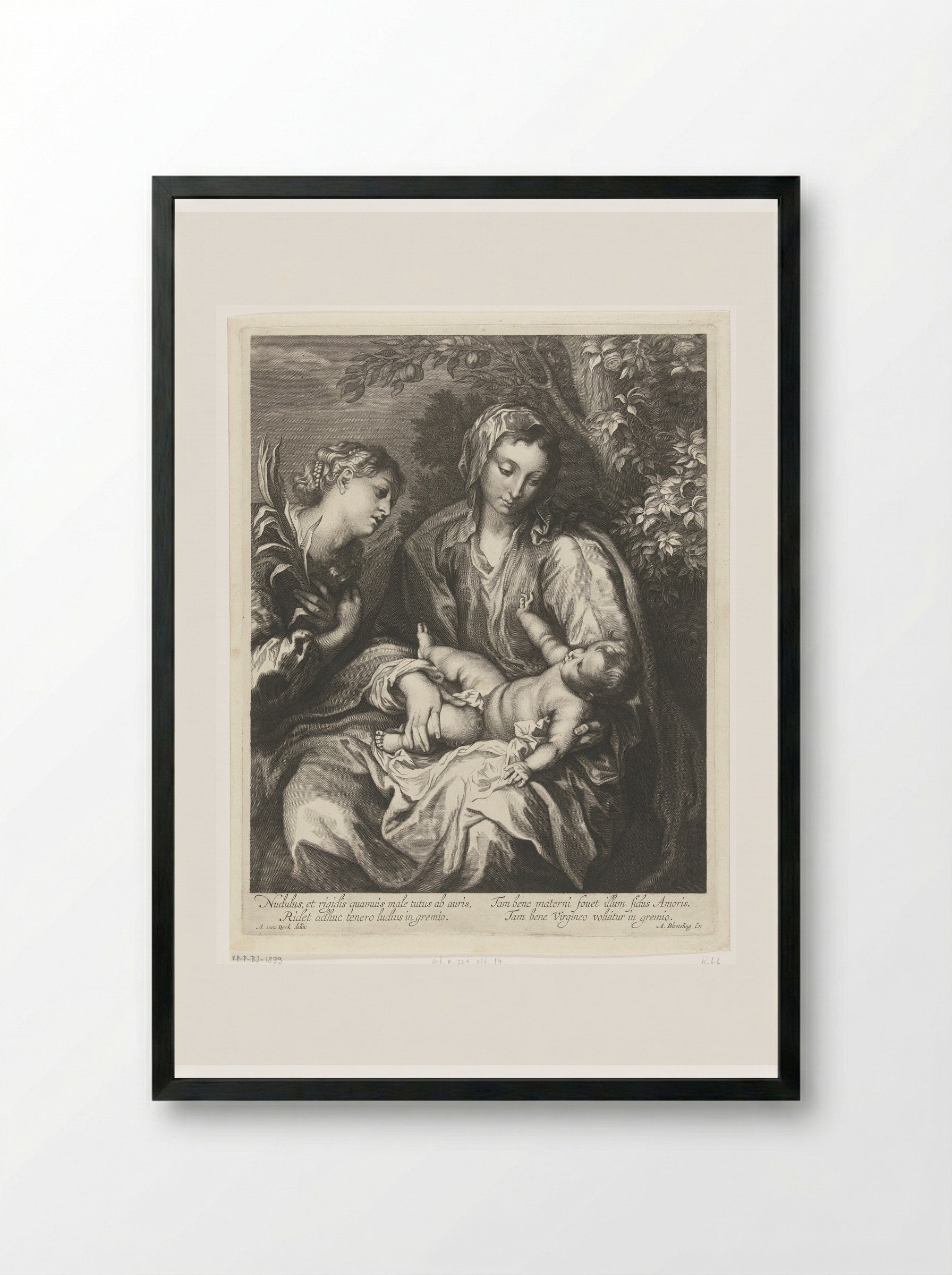 Maria met het Kind en de H. Catharina - Abraham Bloteling - Framed Print Black