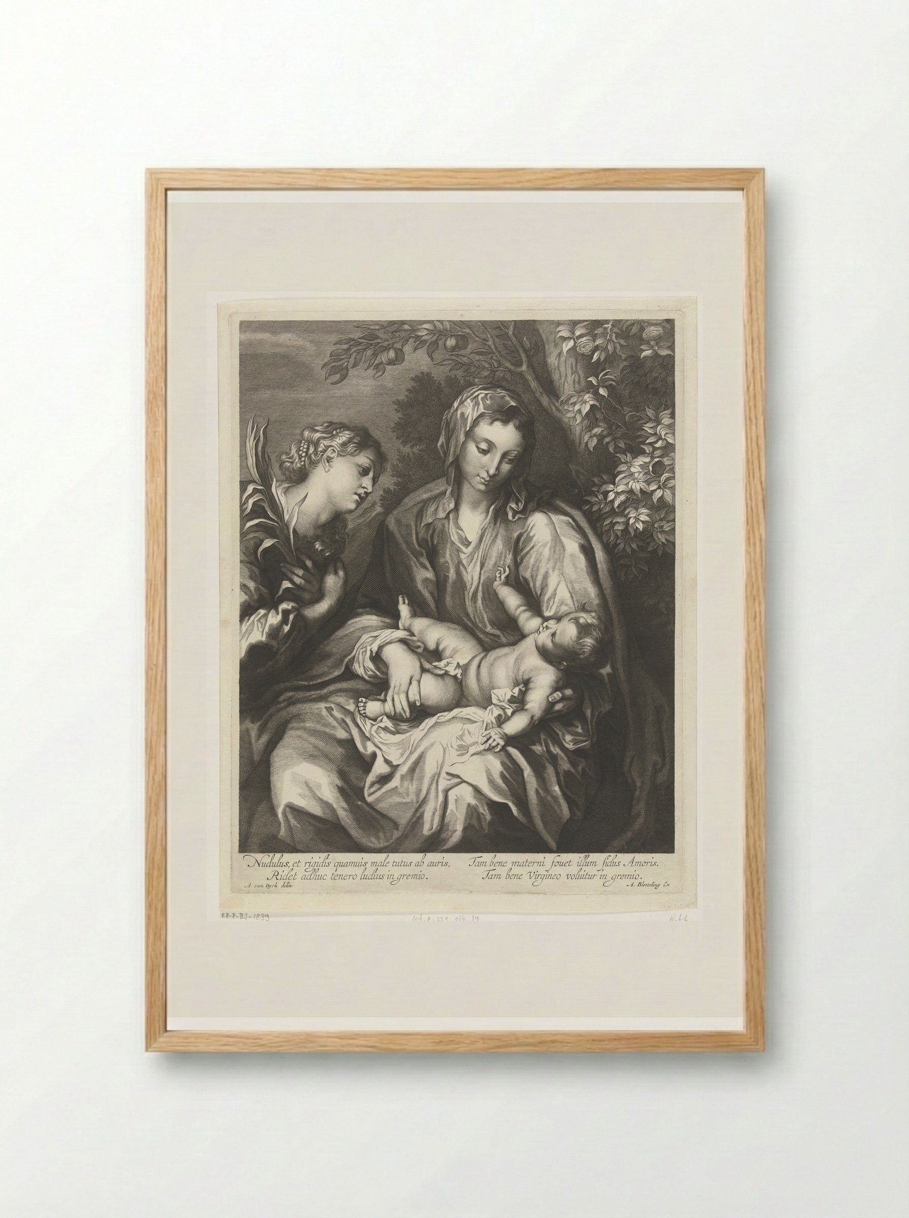 Maria met het Kind en de H. Catharina - Abraham Bloteling - Framed Print Wood