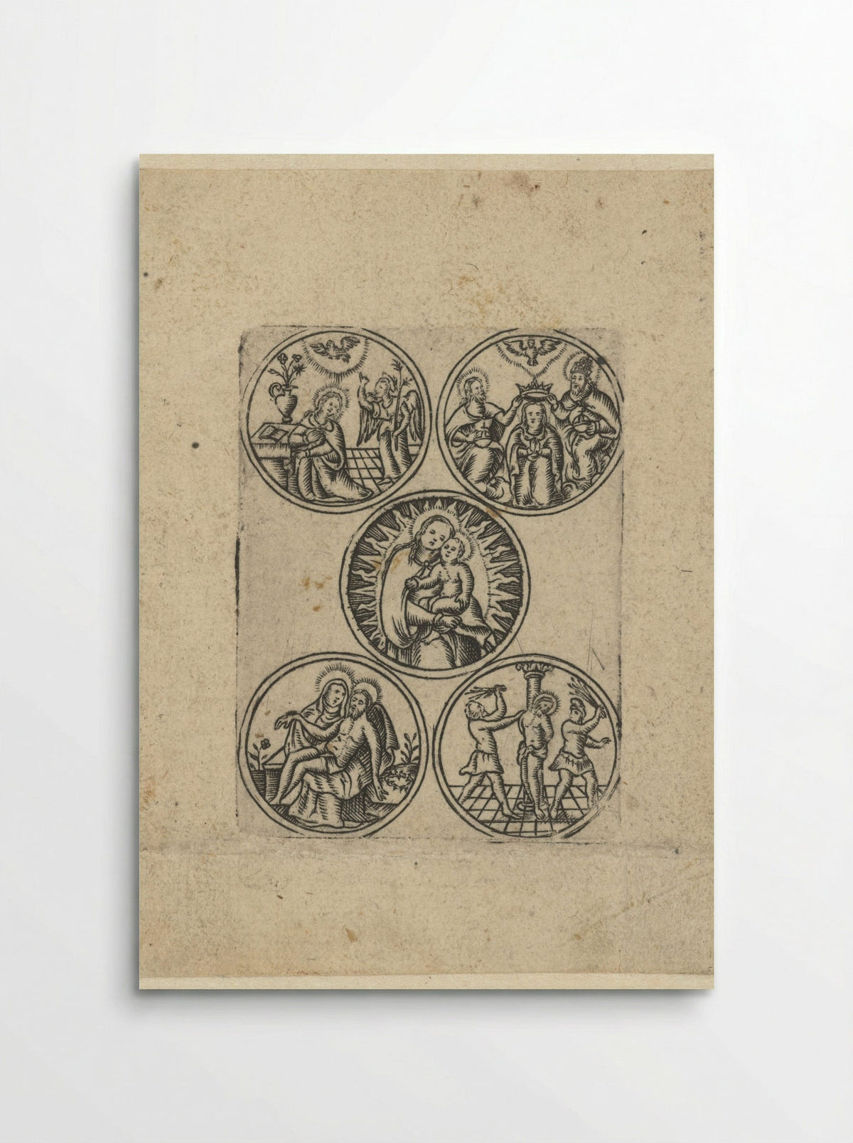Maria met kind en vier scènes uit haar leven - Monogrammist S - Poster